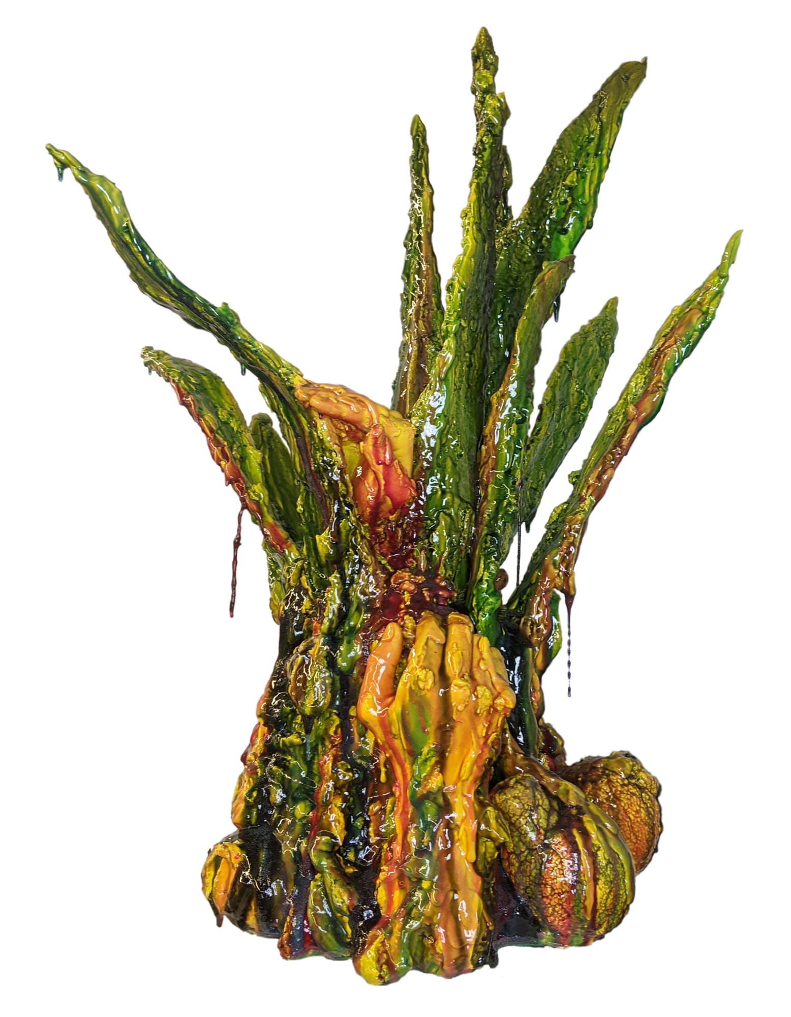 Eleanor Arbor sculpture of hands holding leaves.