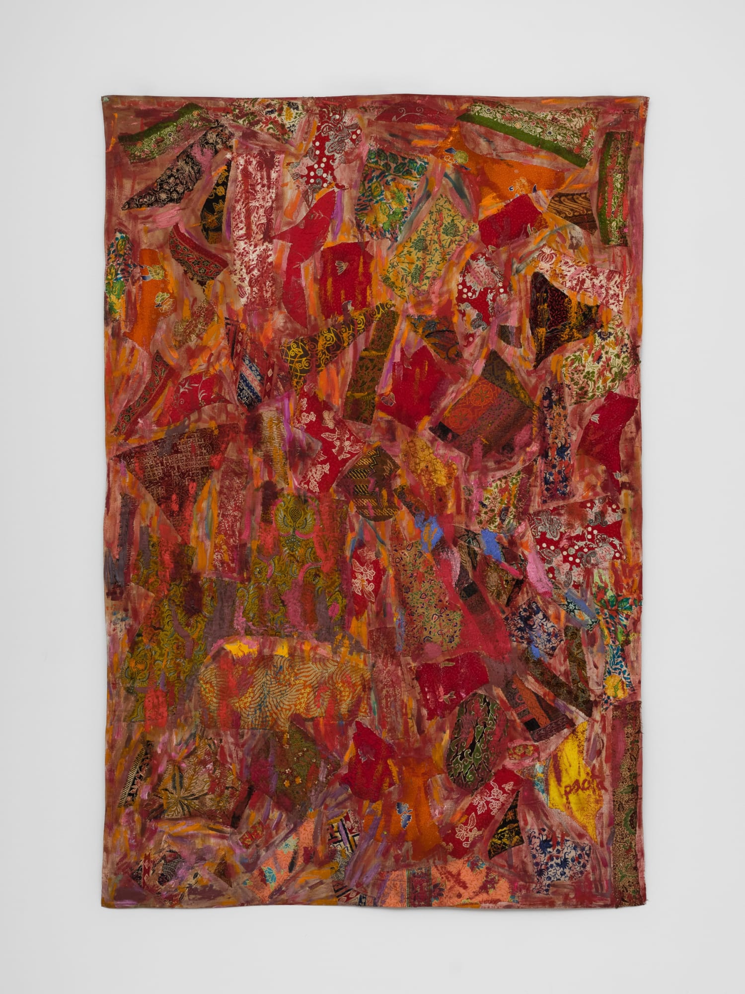 Pacita Abad Bandung, 1999 Oil, painted batik cloth stitched on canvas 87 x 58 3/4 in 221 x 149.2 cm