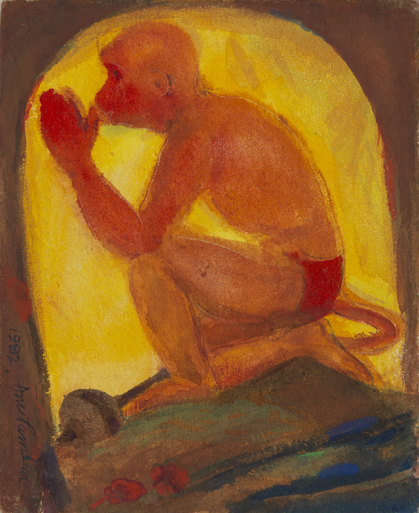 Anupam Sud Untitled Watercolour on paper 9 x 7.5 inches 1982