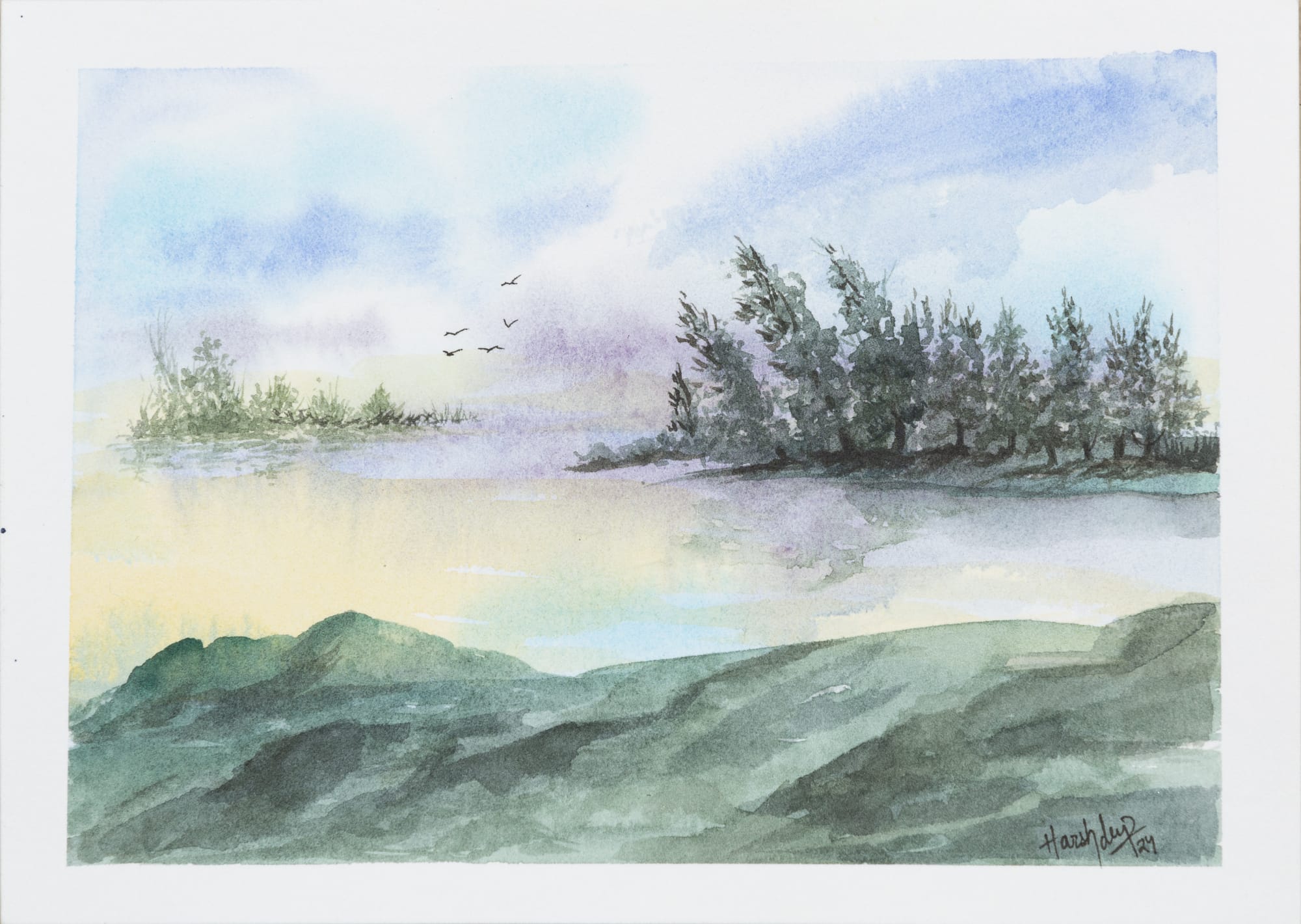 Harshdeep Kaur Dream Scape III Watercolour on paper 4 x 6 inches 2024