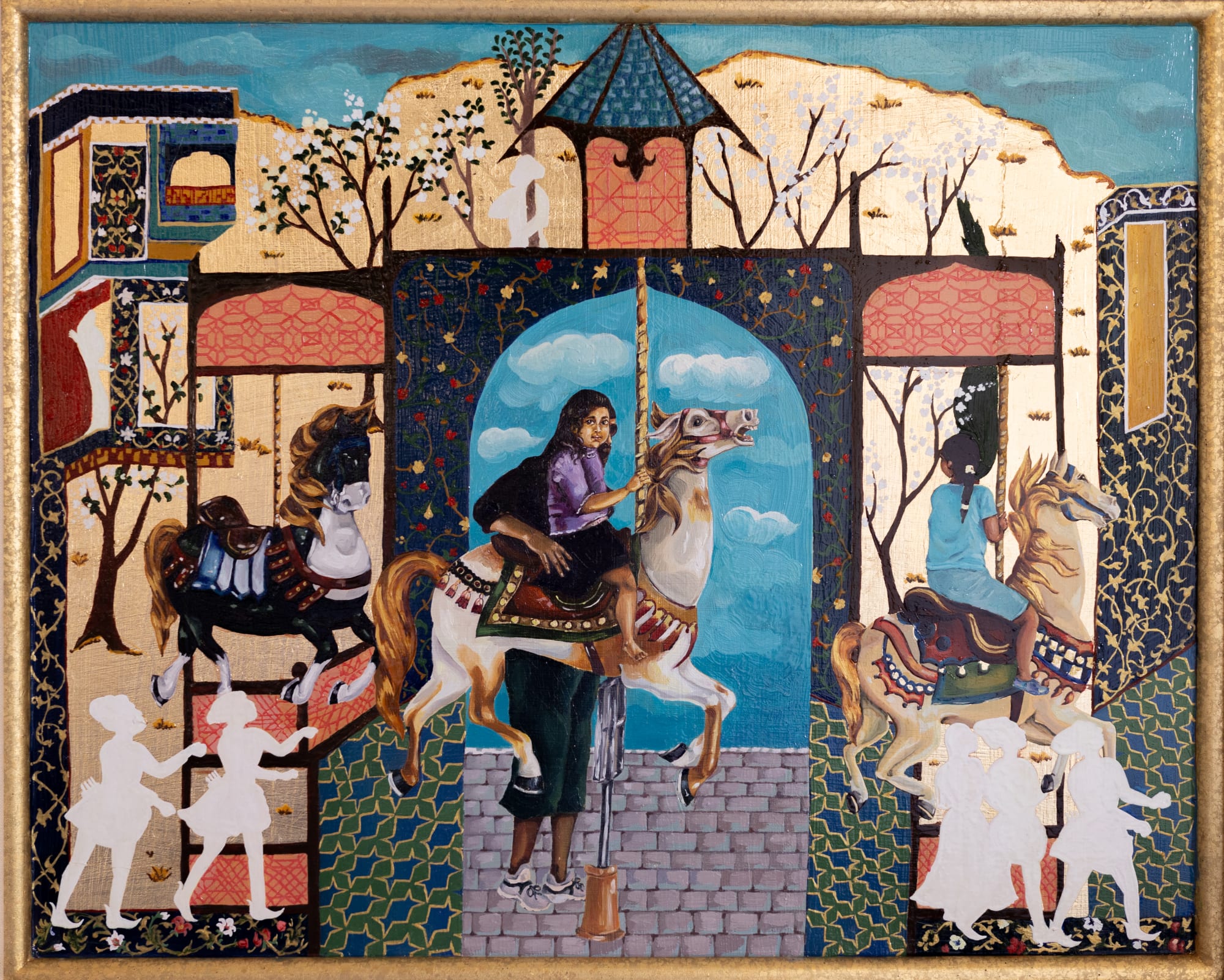 Abhijna Vemuru Kasa Carousal of life Oil on board 23 x 27 inches 2024