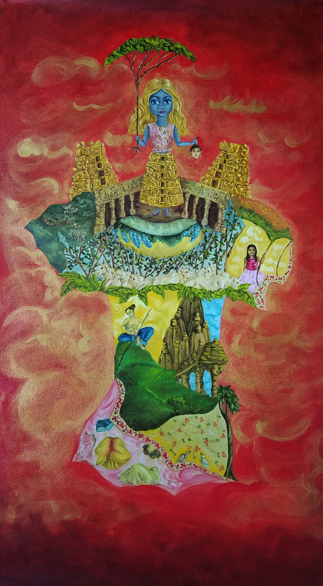 Abhijna Vemuru Kasa Kali Oil on canvas 30 x 20 inches 2016