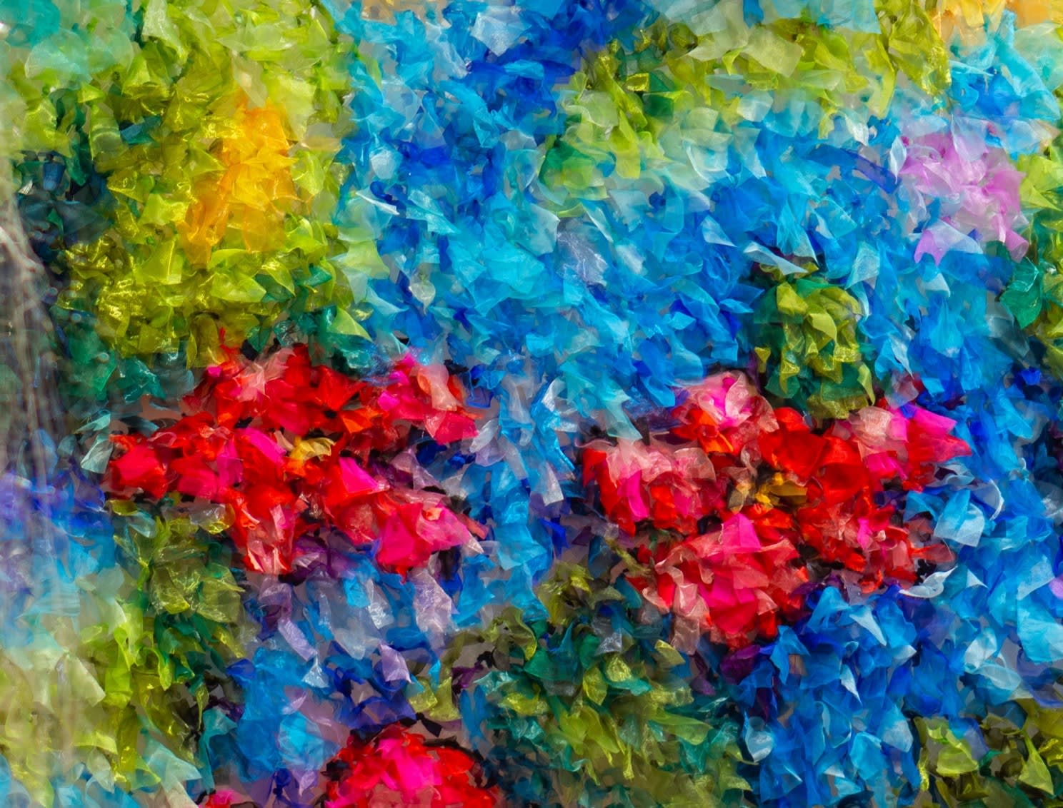 Insha Manzoor The Flowers Fabric on net 60 X 78 inches