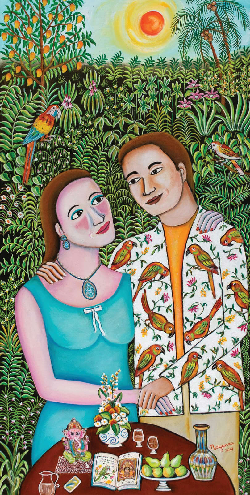 Nayanaa Kanodia Living our dreams Oil on Canvas 40 x 20 inches 2018