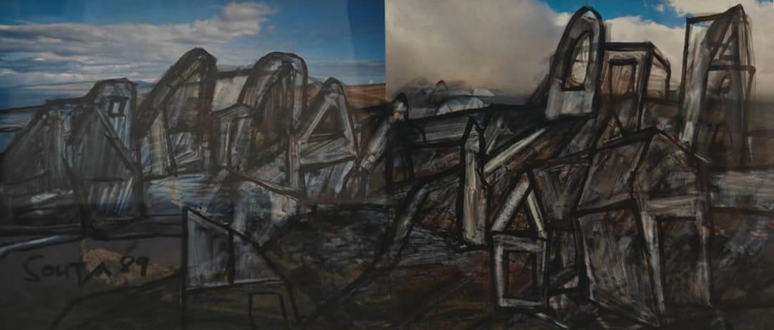 Francis Newton Souza Untitled Chemical alteration on paper 9 x 21.5 inches 1989