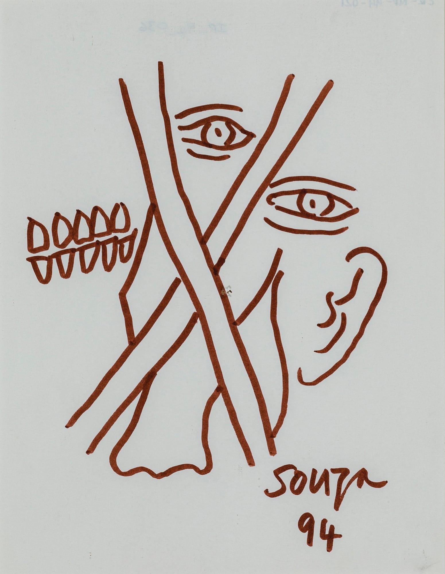 Francis Newton Souza Untitled Marker pen on paper 11 x 8.5 inches 1994