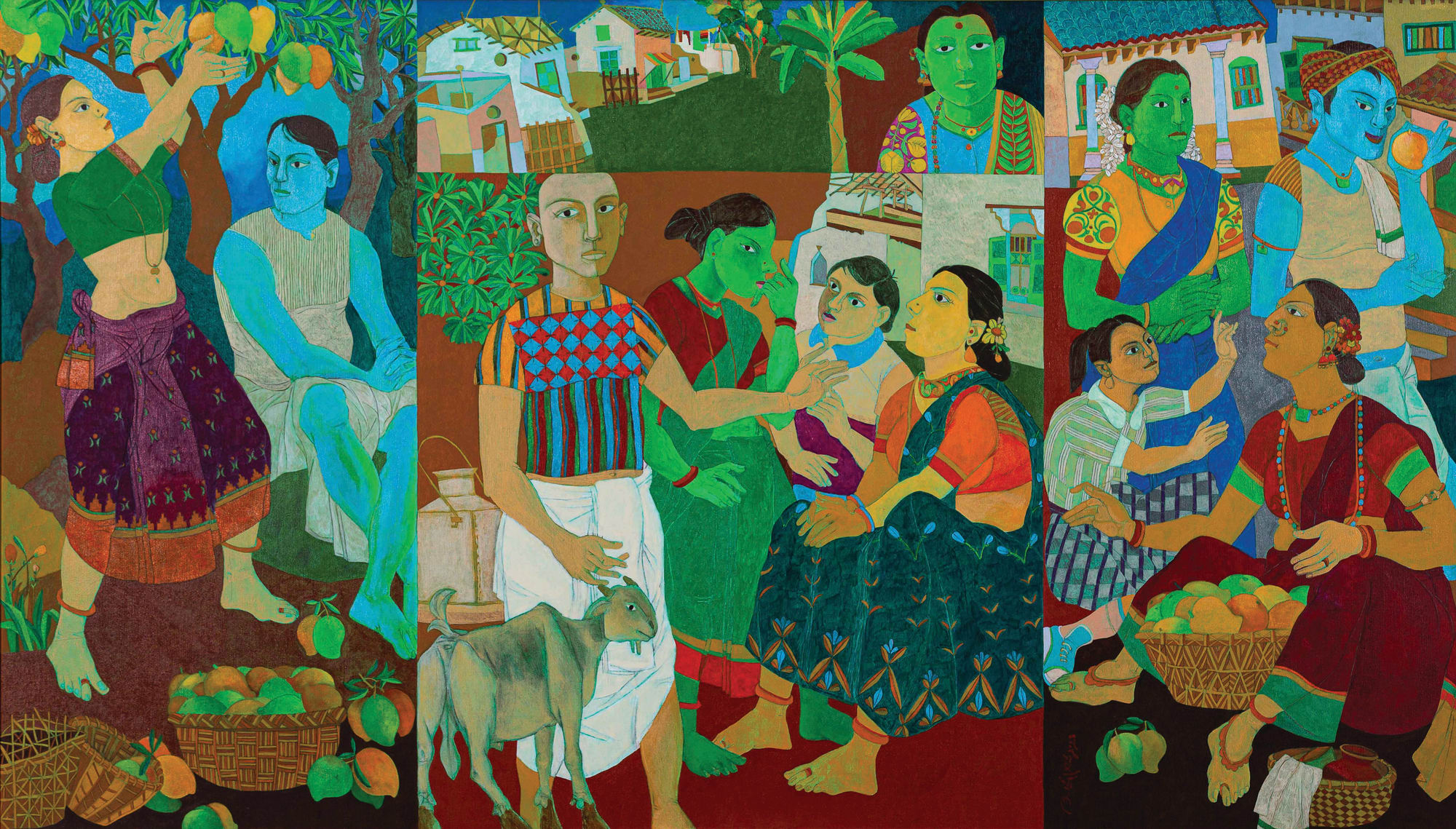 K. Laxma Goud Untitled Oil on canvas 48 x 84 inches 2023