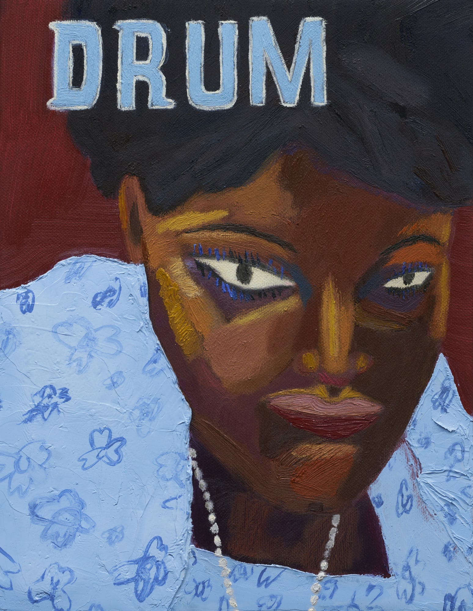 Cover of Drum magazine with Constance Mulondo (After Barnor), 2022 Oil on canvas 31 x 23 cm / 12 1/4 x 9 1/8 in