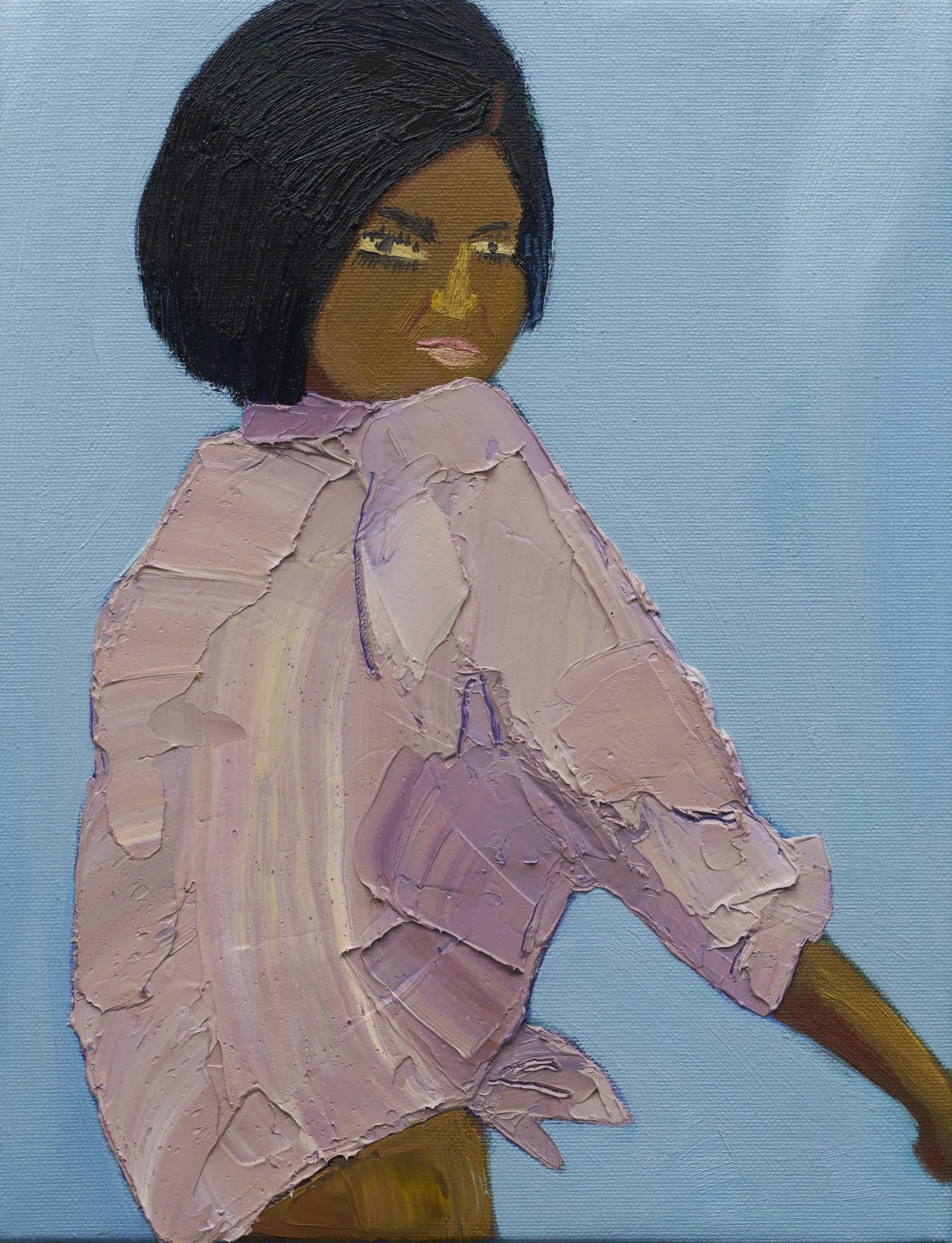 Drum cover girl Marie Hallowi (After Barnor), 2022 Oil on canvas 31 x 23 cm / 12 1/4 x 9 1/8 in