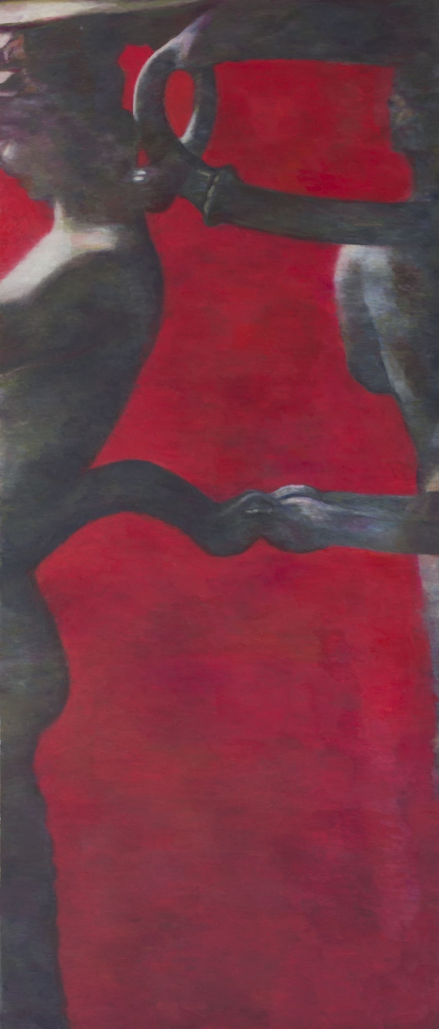 Satyr II, 2021 Oil on Arches paper on aluminum 65 x 28 inches
