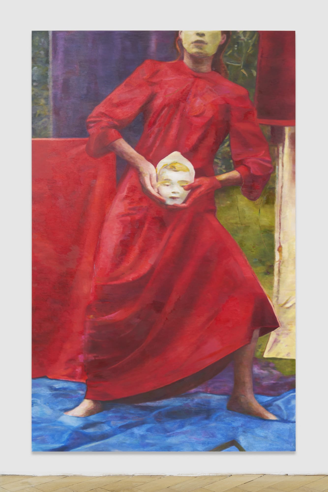 An immoderate dance, 2022 Oil on Arches paper on aluminum 190 x 118,7 cm