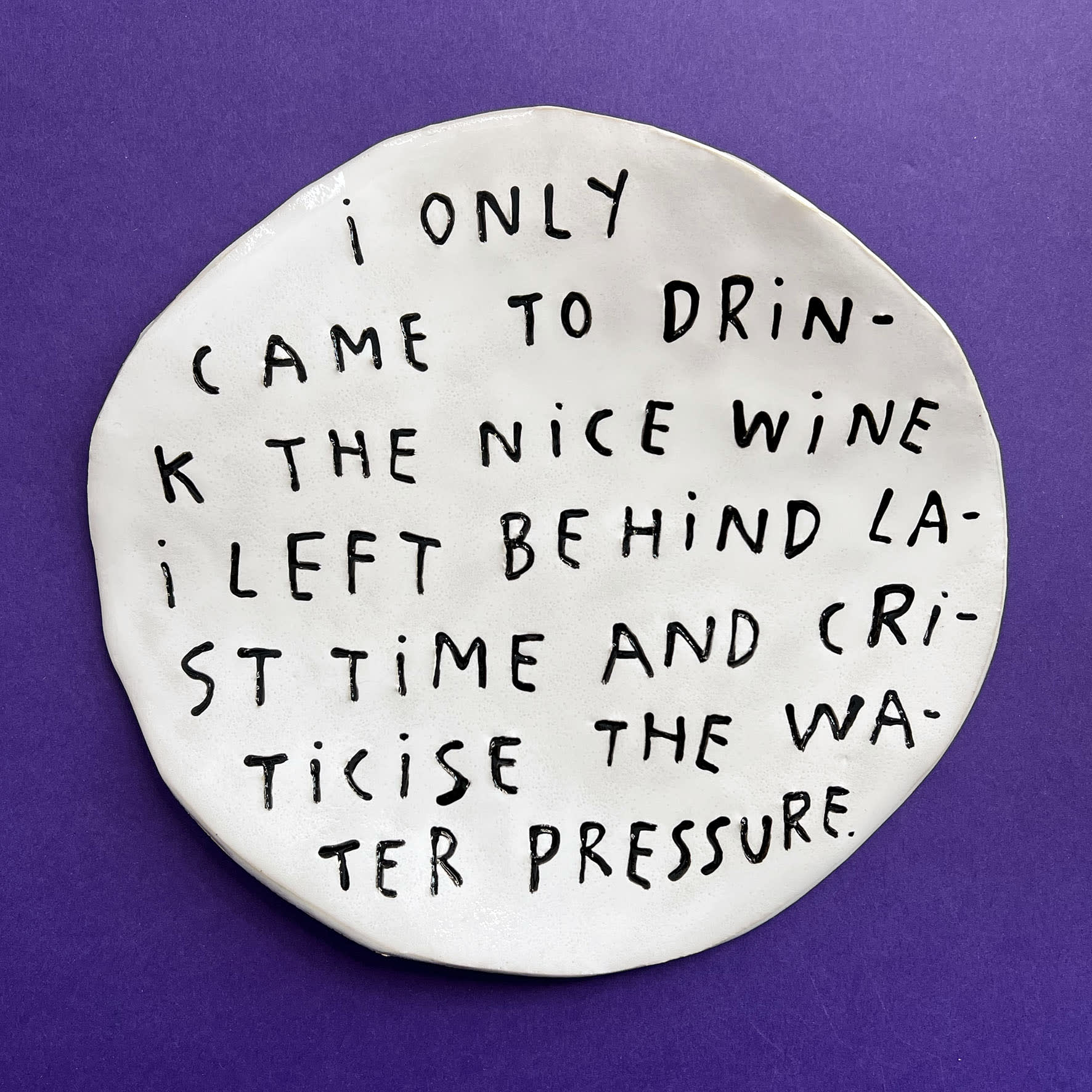 Dan Jamieson, I only came to drink the nice wine i left behind last time and criticise the water pressure. (XL)