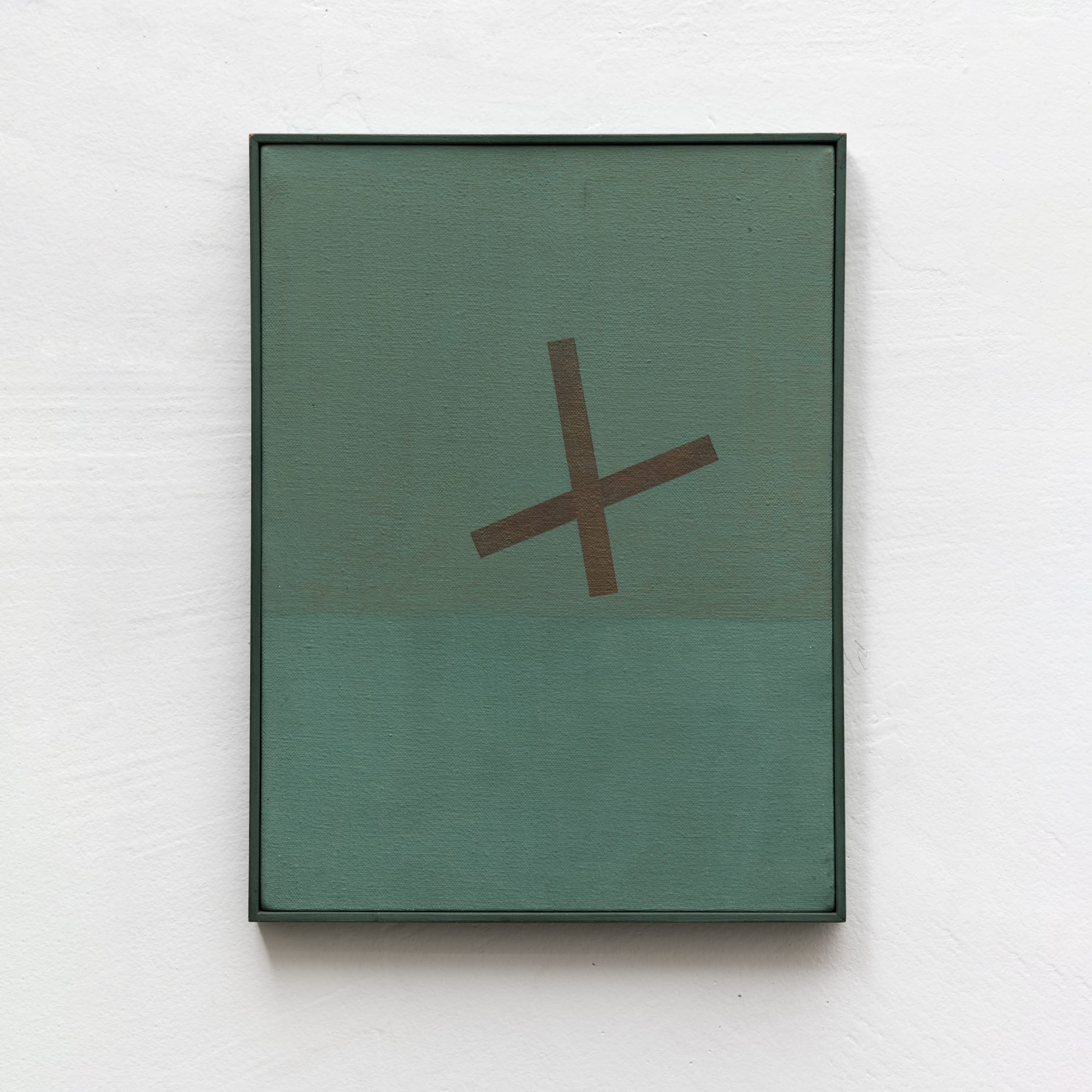 Mira Schendel (1919-1988) Sem título [Untitled], 1981 Assinada e datada no verso [Signed and dated on the reverse] Têmpera sobre tela [Tempera on canvas] 40 x 30 cm [16 x 12 in.] (MRA-0365)