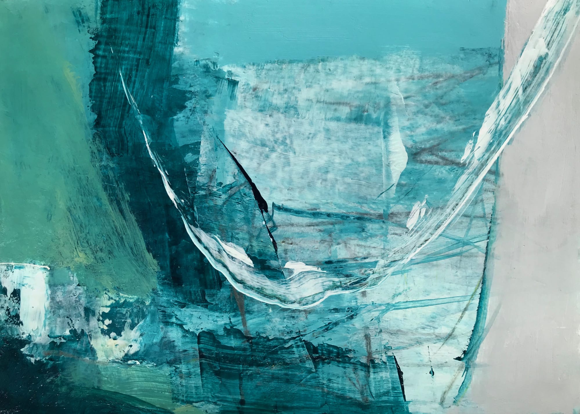 Neil Canning, Strumble Head, mixed media on paper, 21 x 29 cm, 2021