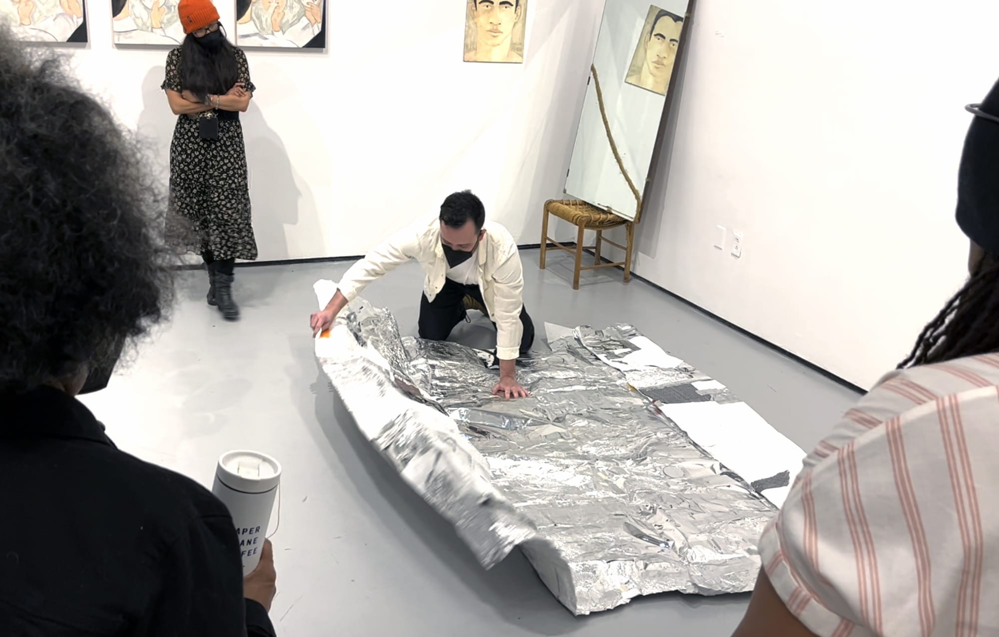 Video still of Unfolding Performance II, with Folded Piece II, 2022