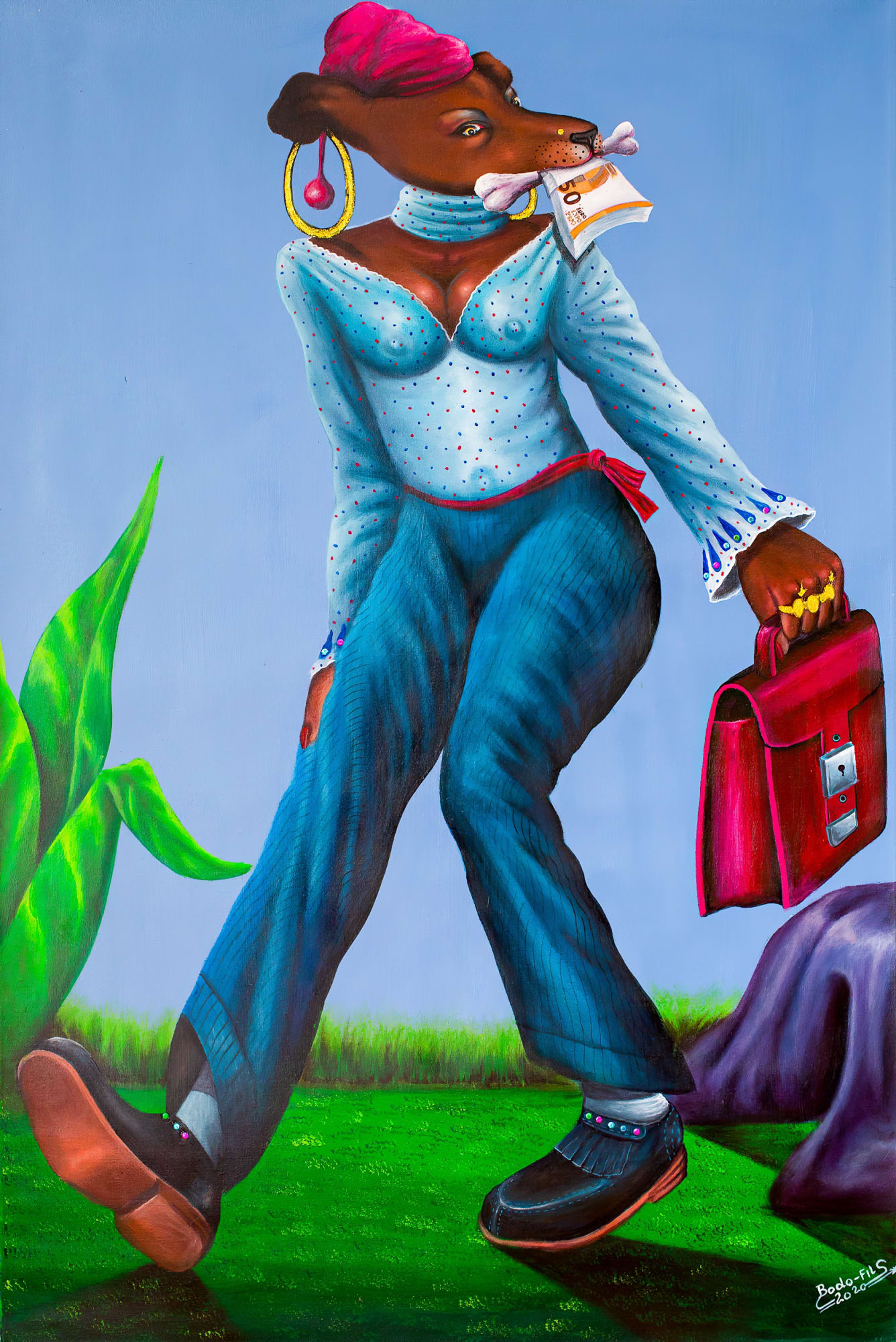 Bodo Fils BBM - Chacal business - 2020 - 150cm H x 100cm W - Acrylic on canvas