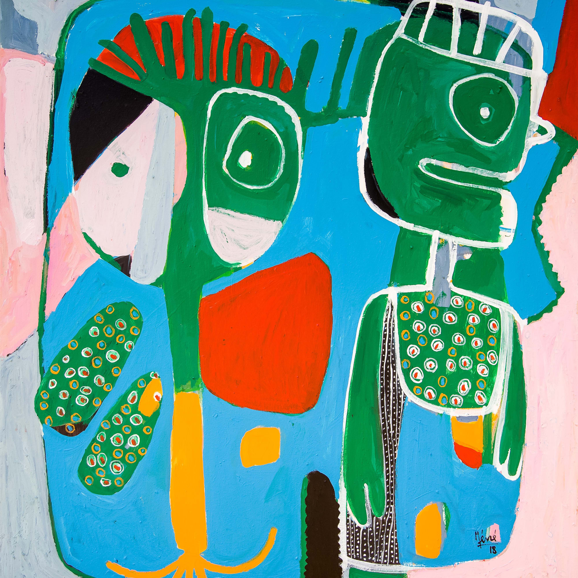 Méné - Bleu passion - 2018 - 100cm H x 88cm W - Acrylic and natural pigments on canvas