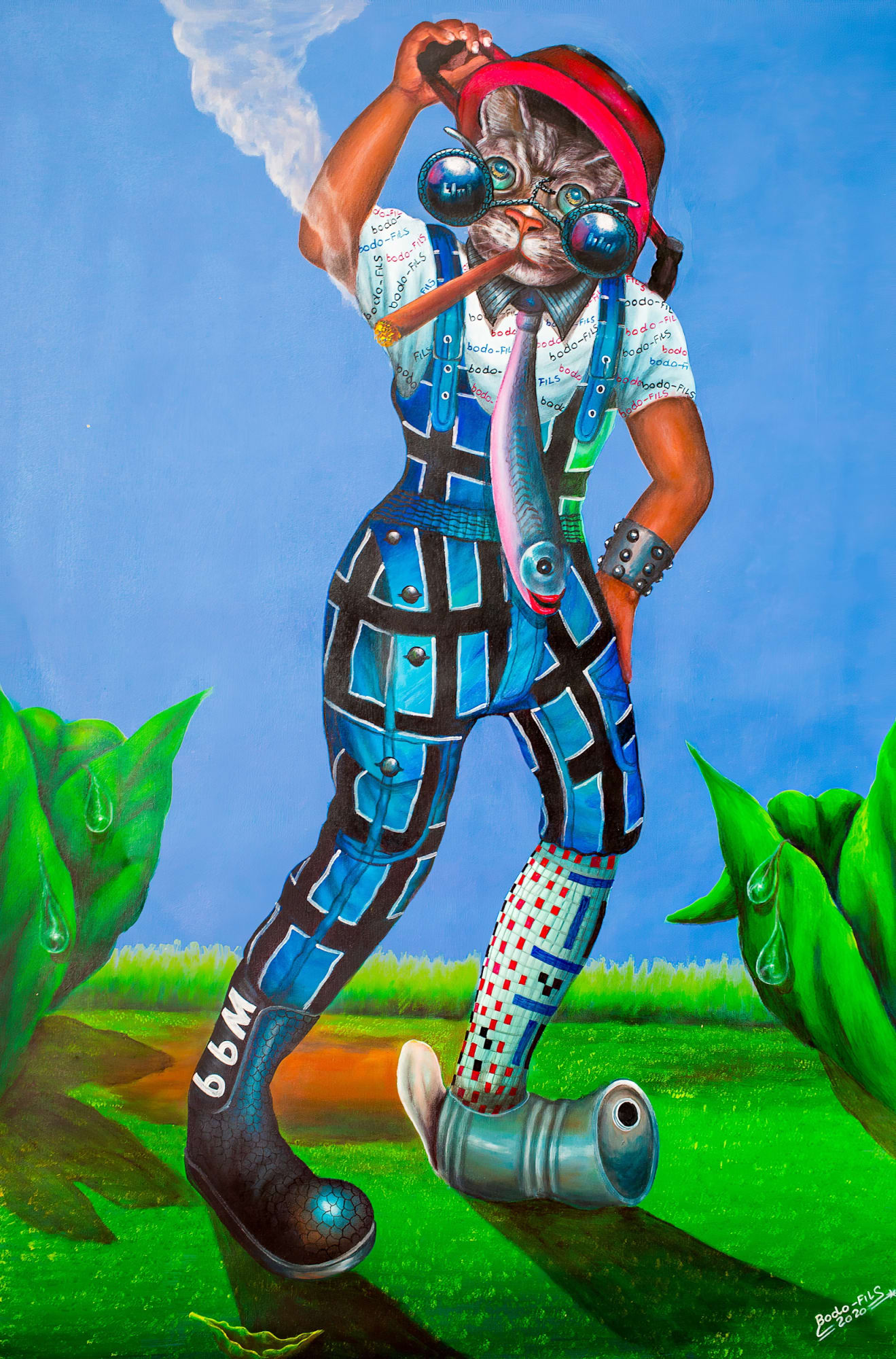 Bodo Fils BBM - Chat frimeur - 2020 - 150cm H x 100cm W - Acrylic on canvas