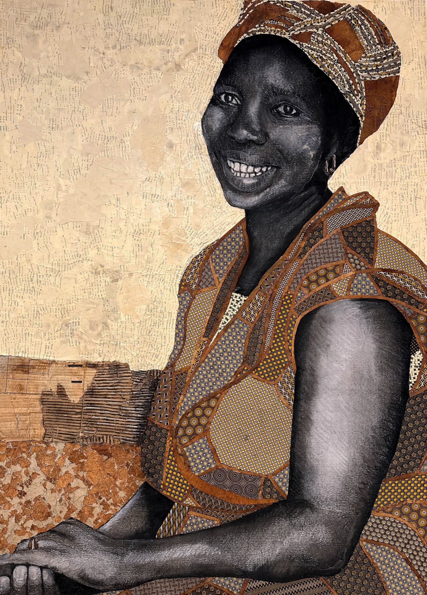 Marion Boehm - Series "Silent Beauty" - Precious - 2013 - 168cm H x 119cm W - Mixed media collage