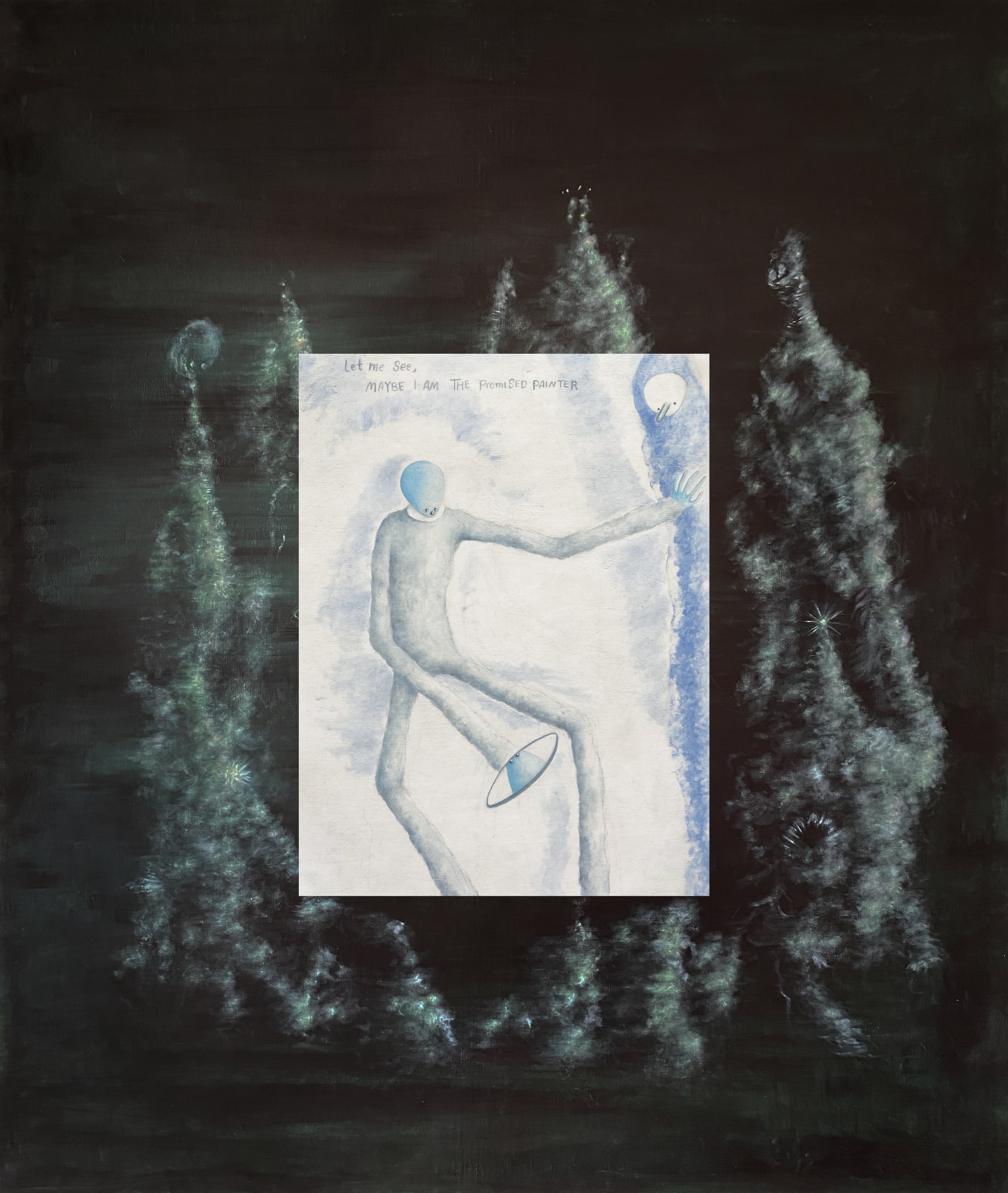 Sina Ghadaksaz Maybe The Promised Painter, 2022 Oil on canvas 65 x 55 cm 25 1/2 x 21 1/2 in