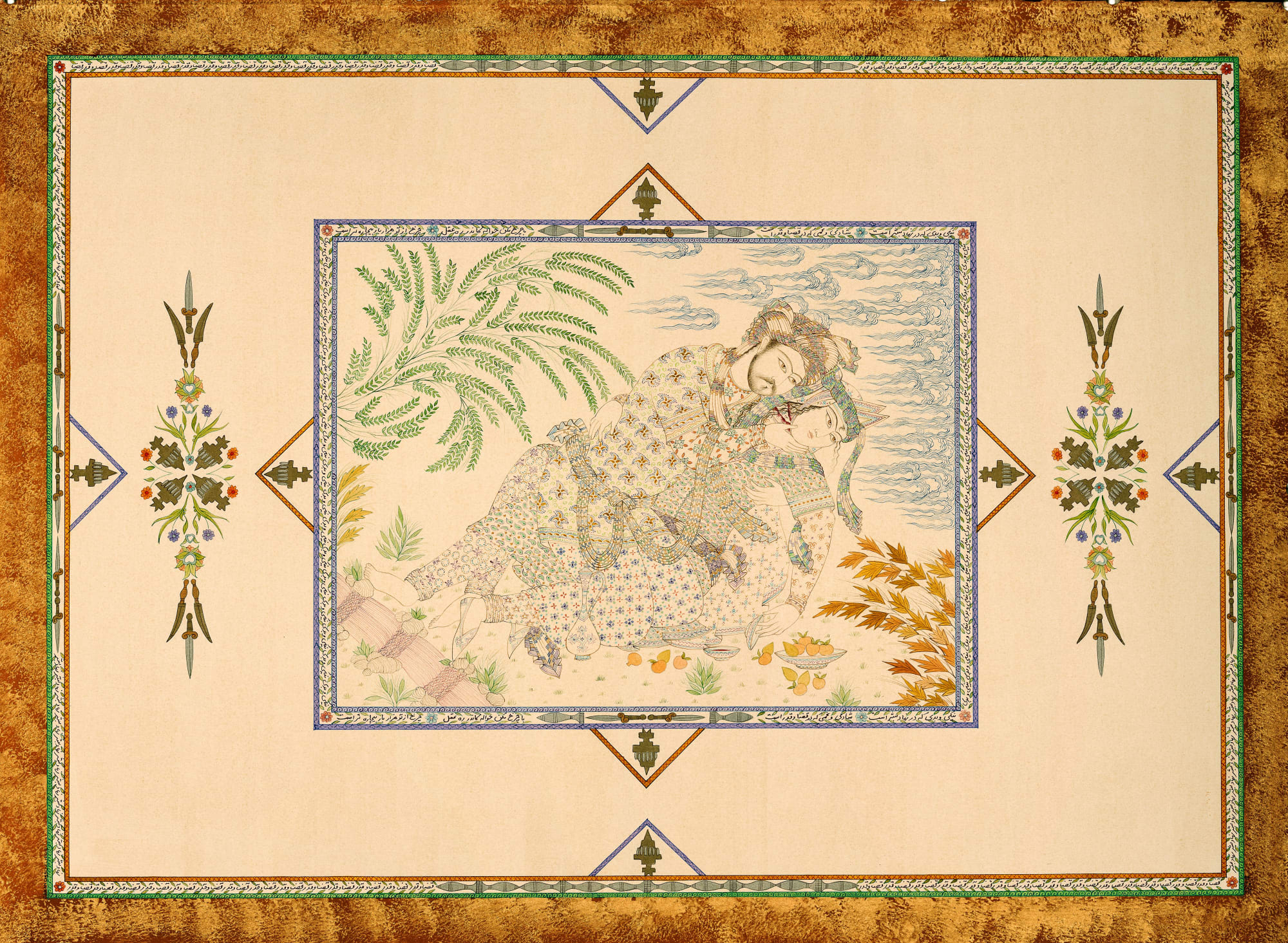 Farah Ossouli "Good and Evil", 2014 Gouache on Cardboard 76 x 55 cm