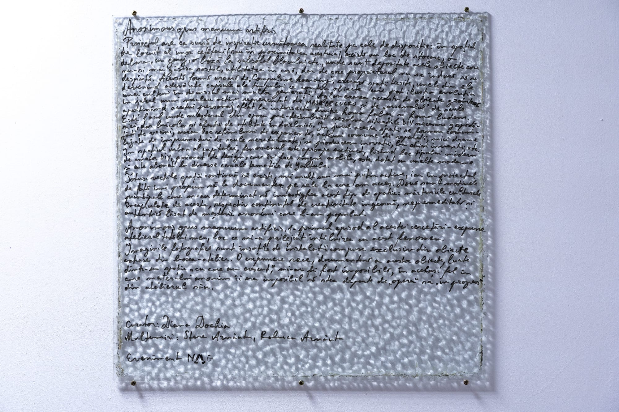 MATEI ARNĂUTU: Anonymous opus manuum artificis