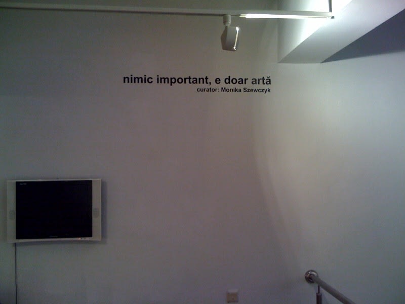 IT ISN'T IMPORTANT, IT'S ONLY ART