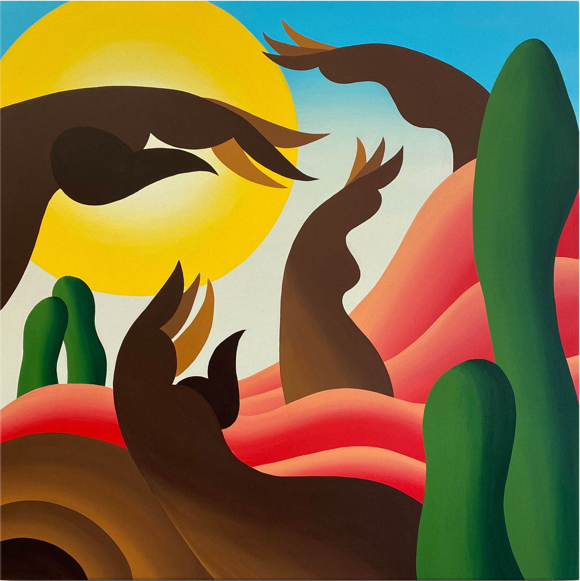 Lazy Butterfly, 2022, Acrylic on Canvas, 127 x 127 cm