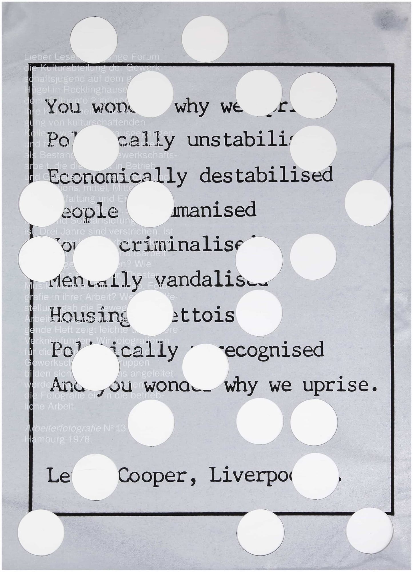 Werker Collective | A Gestural History of the Young Worker, Print Punch