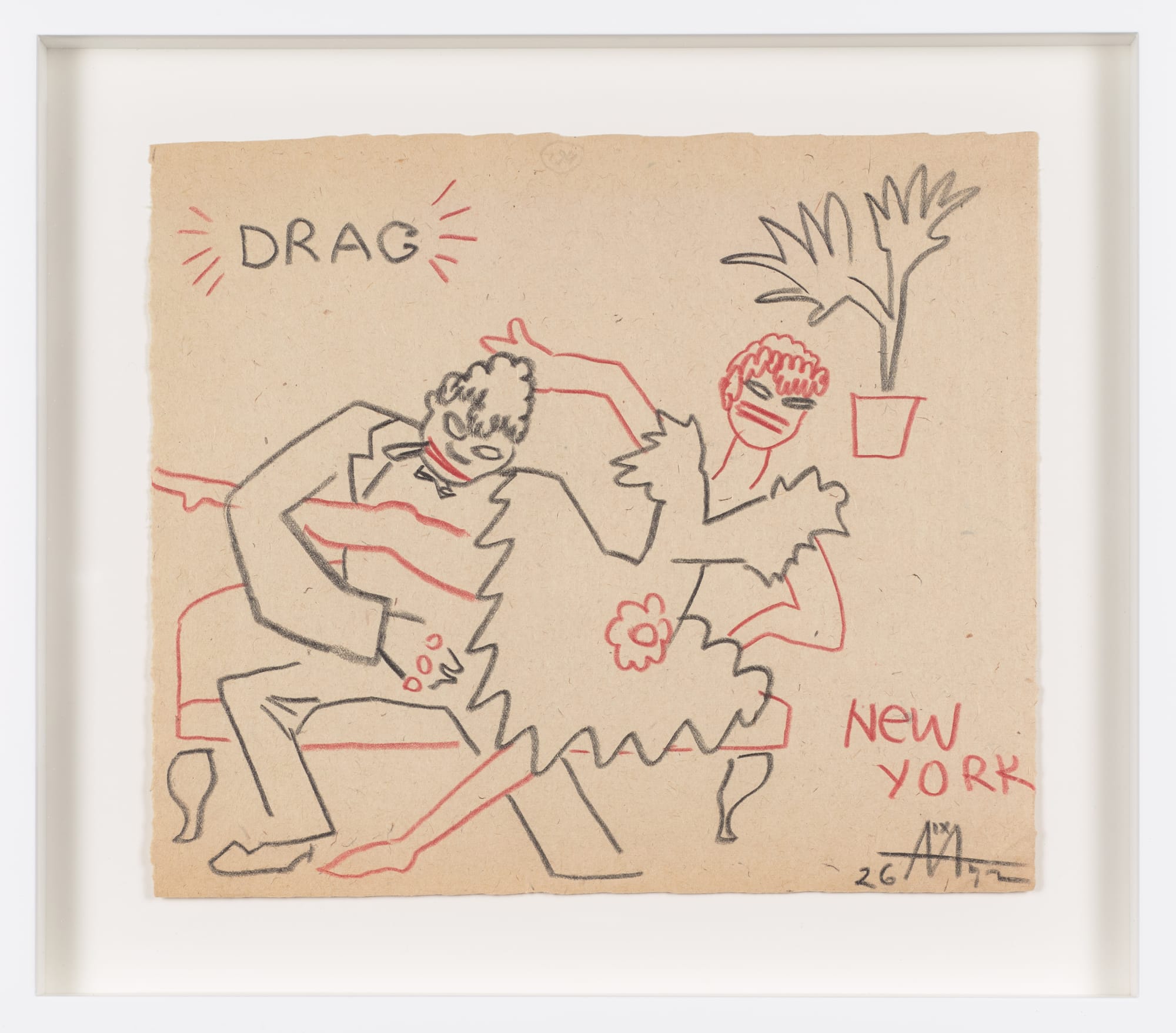 Sergei Eisenstein Untitled (Drag New York), 1942 Graphite and coloured pencil on paper 15 x 25 cm Framed
