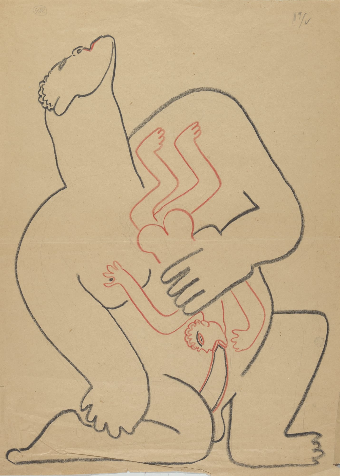 Sergei Eisenstein, Untitled, 1930s-1940s, coloured pencil on paper, 37,3 x 27,1 cm (framed)