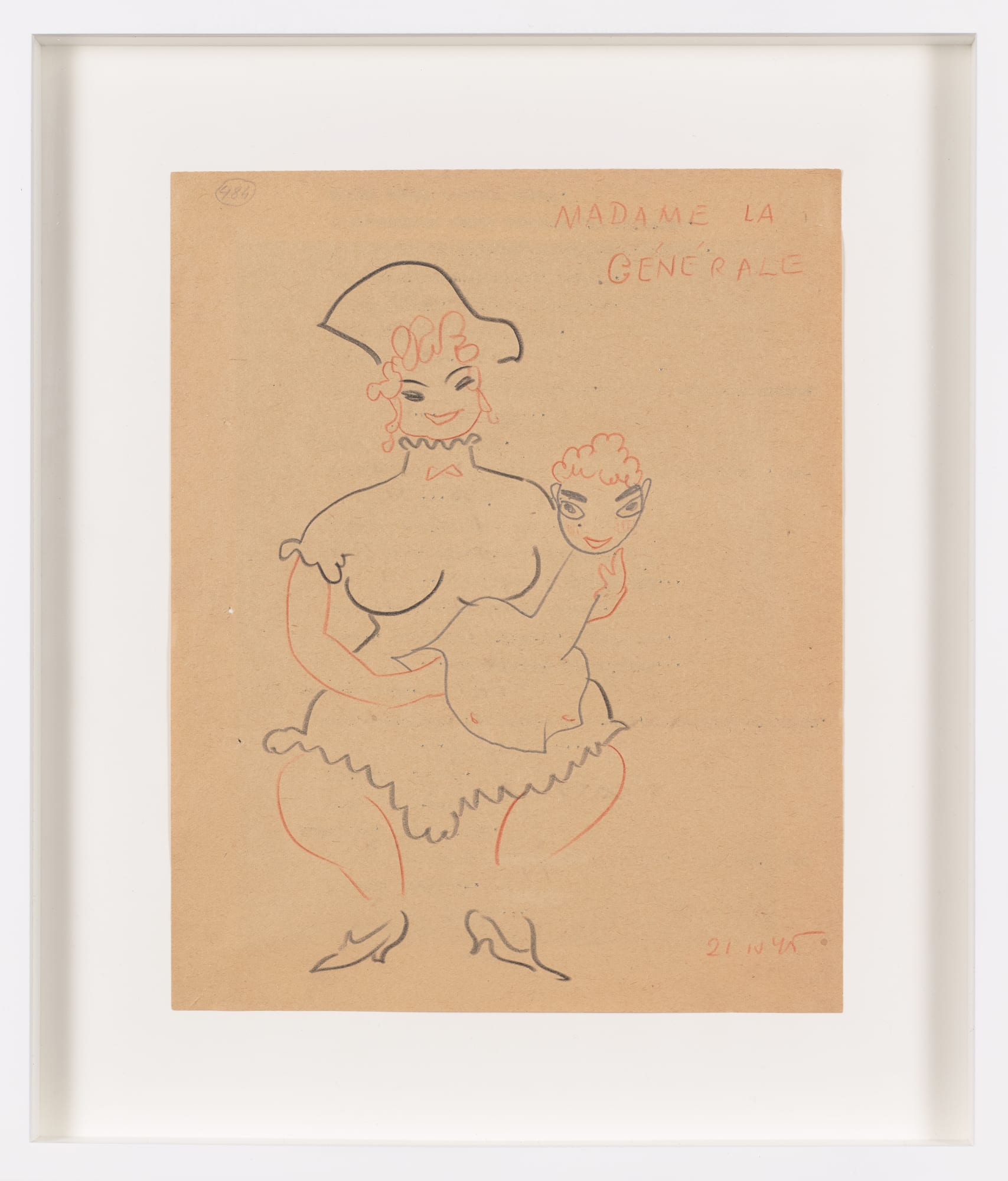Sergei Eisenstein Untitled, 1945 Colour pencil on paper 26 x 20,8 cm Framed