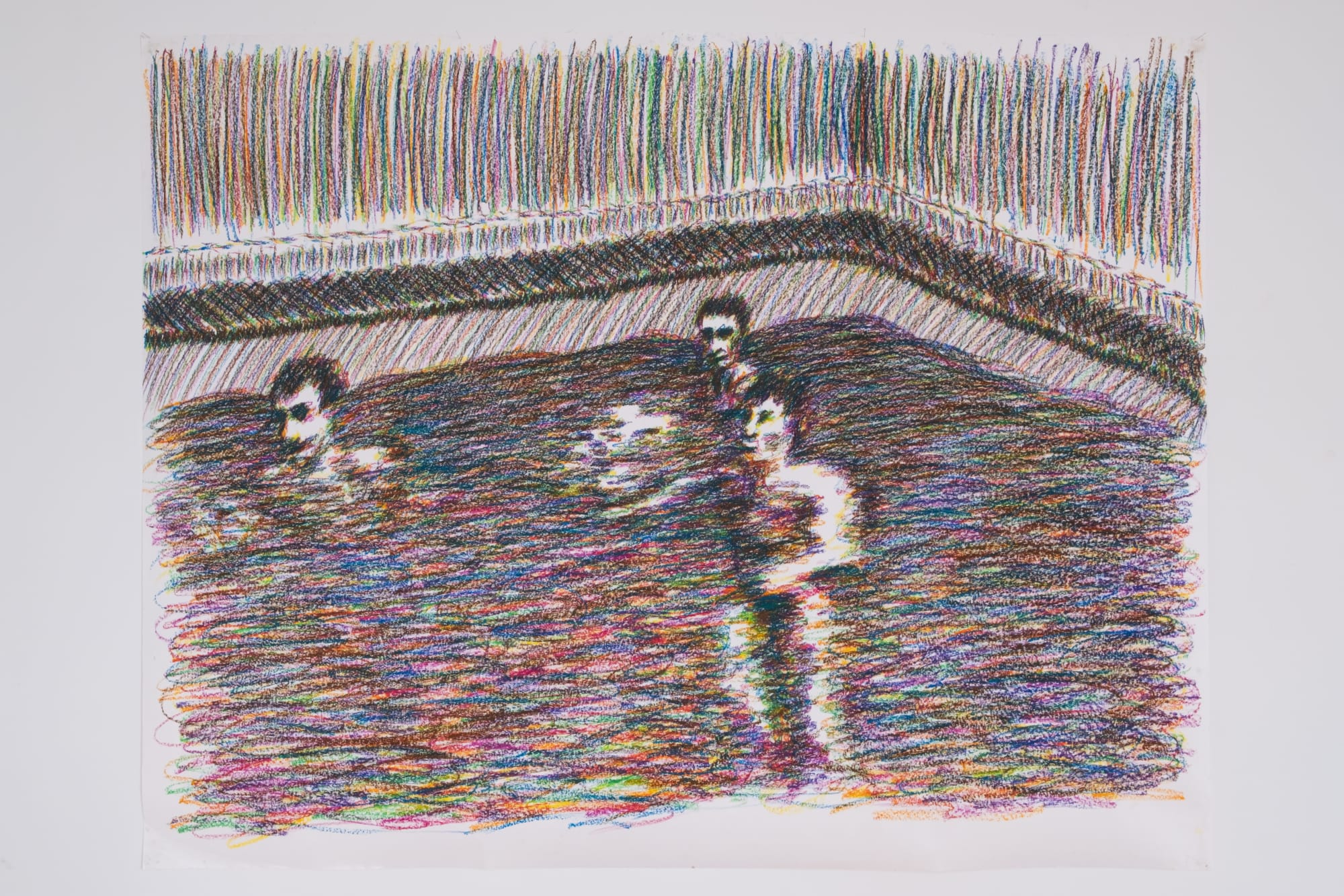 Daniele Formica Boys by the Pool (crayons) 2021