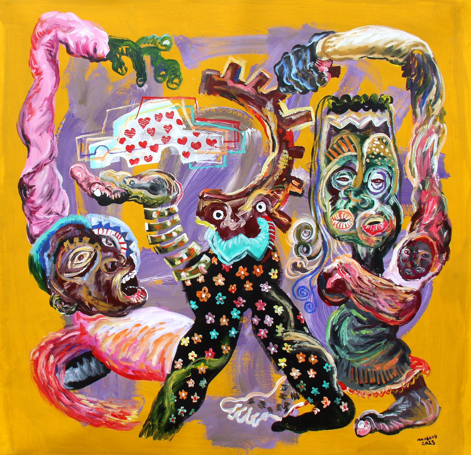 CRISTIANO MANGOVO "Produção Industrial", 2023 Acrylic on canvas 100 x 100 cm