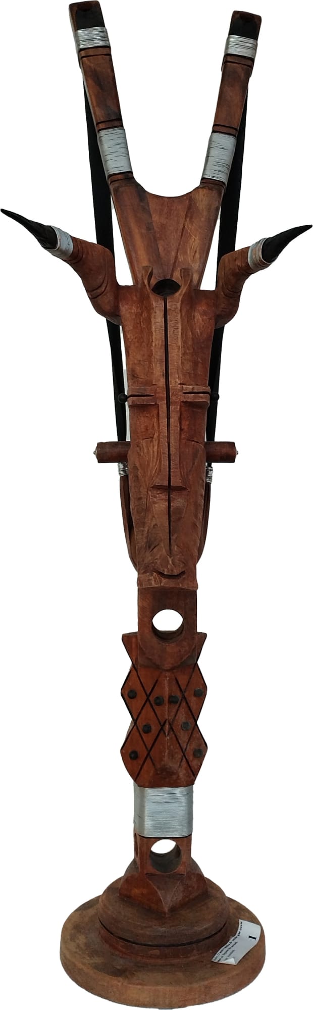 SOZINHO LOPES "O Caçador que entendia a Língua dos Animais" Mixed media on wood (rubber) 1238 x 35 x 42,5 cm