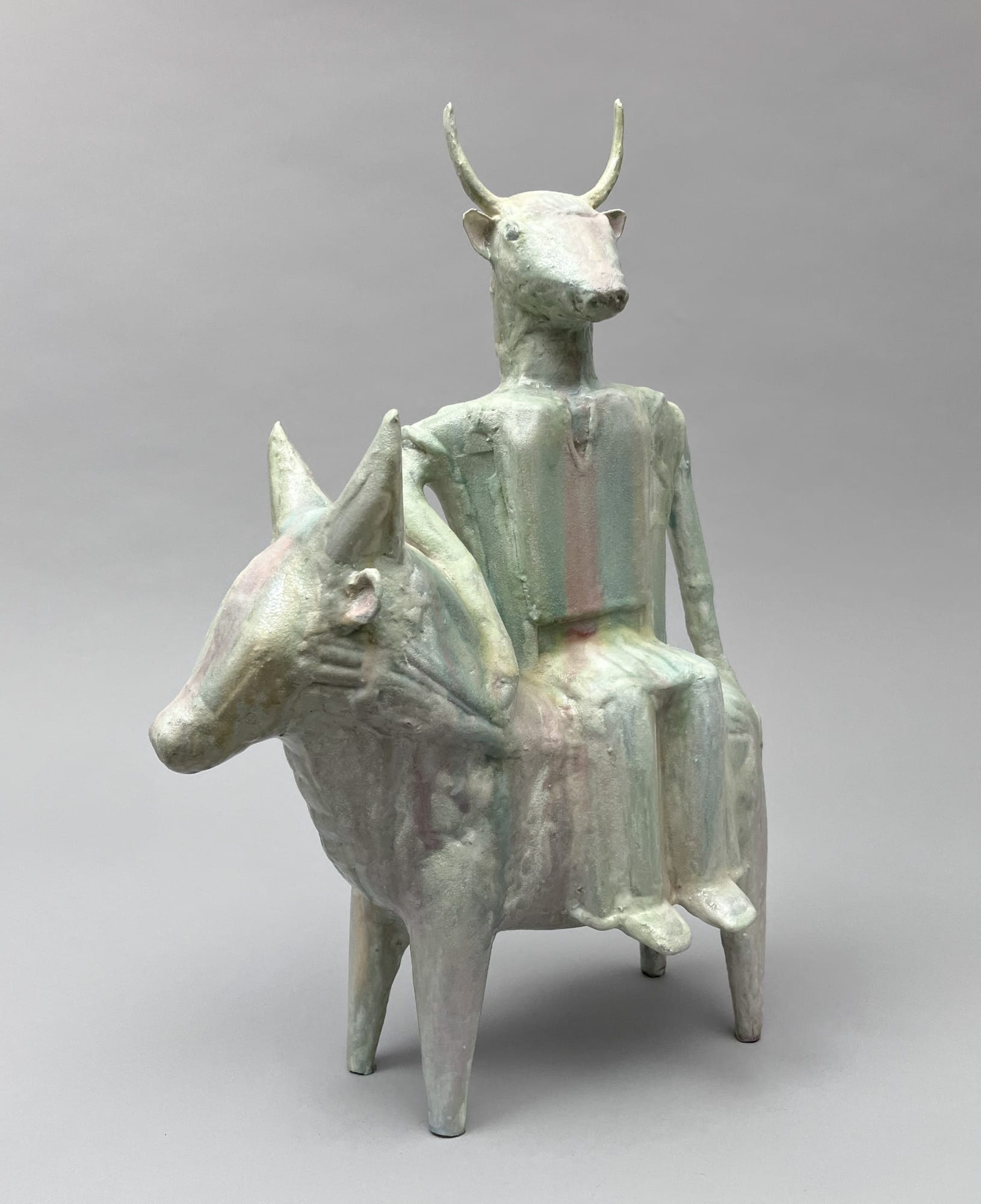 Shari Mendelson, BULL RIDING IN STRIPED V-NECK, 2023