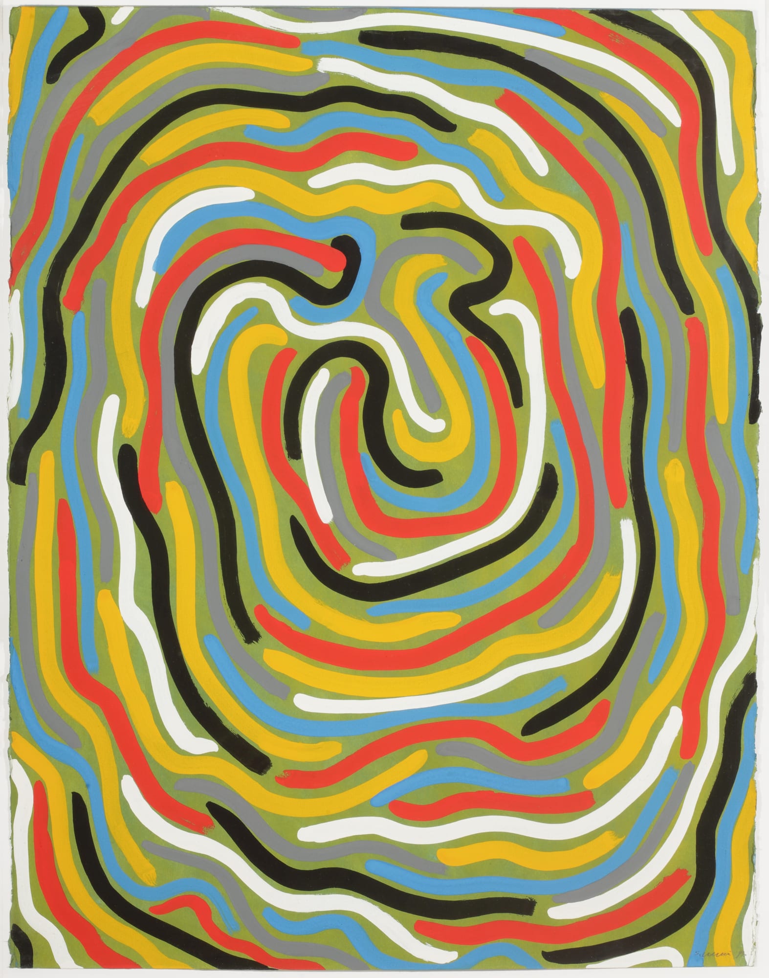 SOL LEWITT (1928 - 2007) Curvy Brushstrokes 1996 Gouache sur papier 76 x 57,7 cm Provenance Galerie Nächst St. Stephan Rosemarie Schwarzwälder (Austria) Private Collection, Spain Galería Cortina Galería