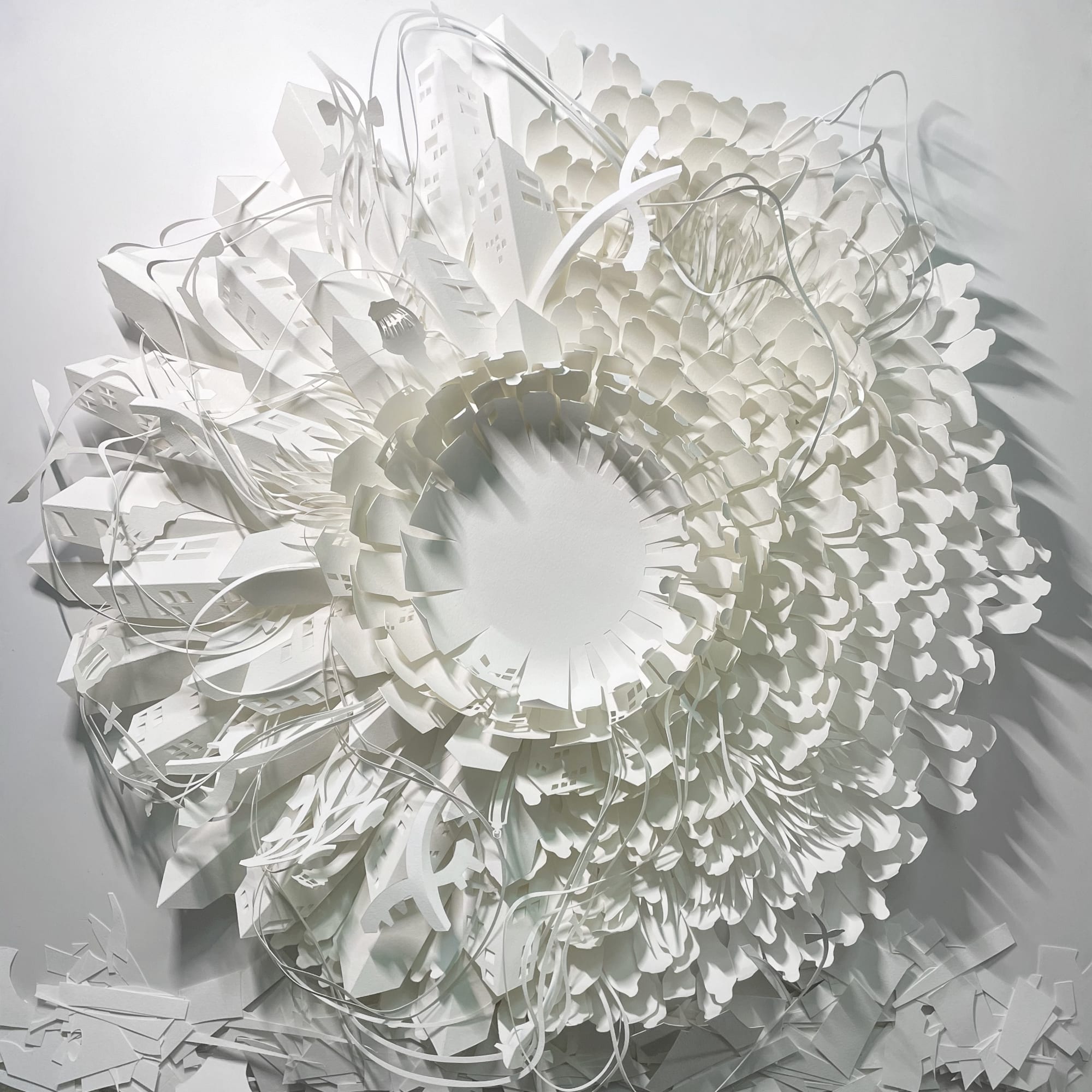 Sachin George Sebastian Untitled from the Duality Series, 2022 Handcut acid free paper 36 x 36 x 4 in