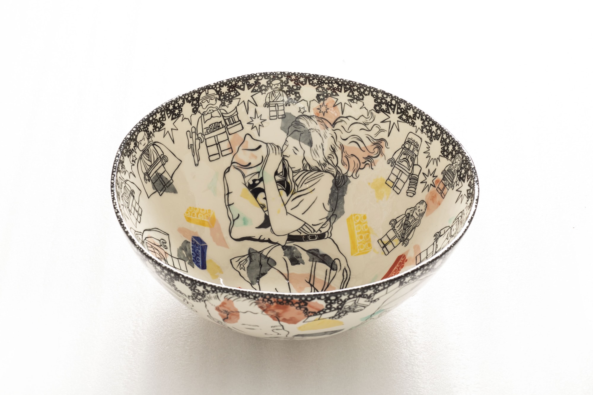 Faiza Butt The Sleepless Constellation-2, 2016 Underglaze painted on porcelain 7.5 x 13.25 x 13.25 in