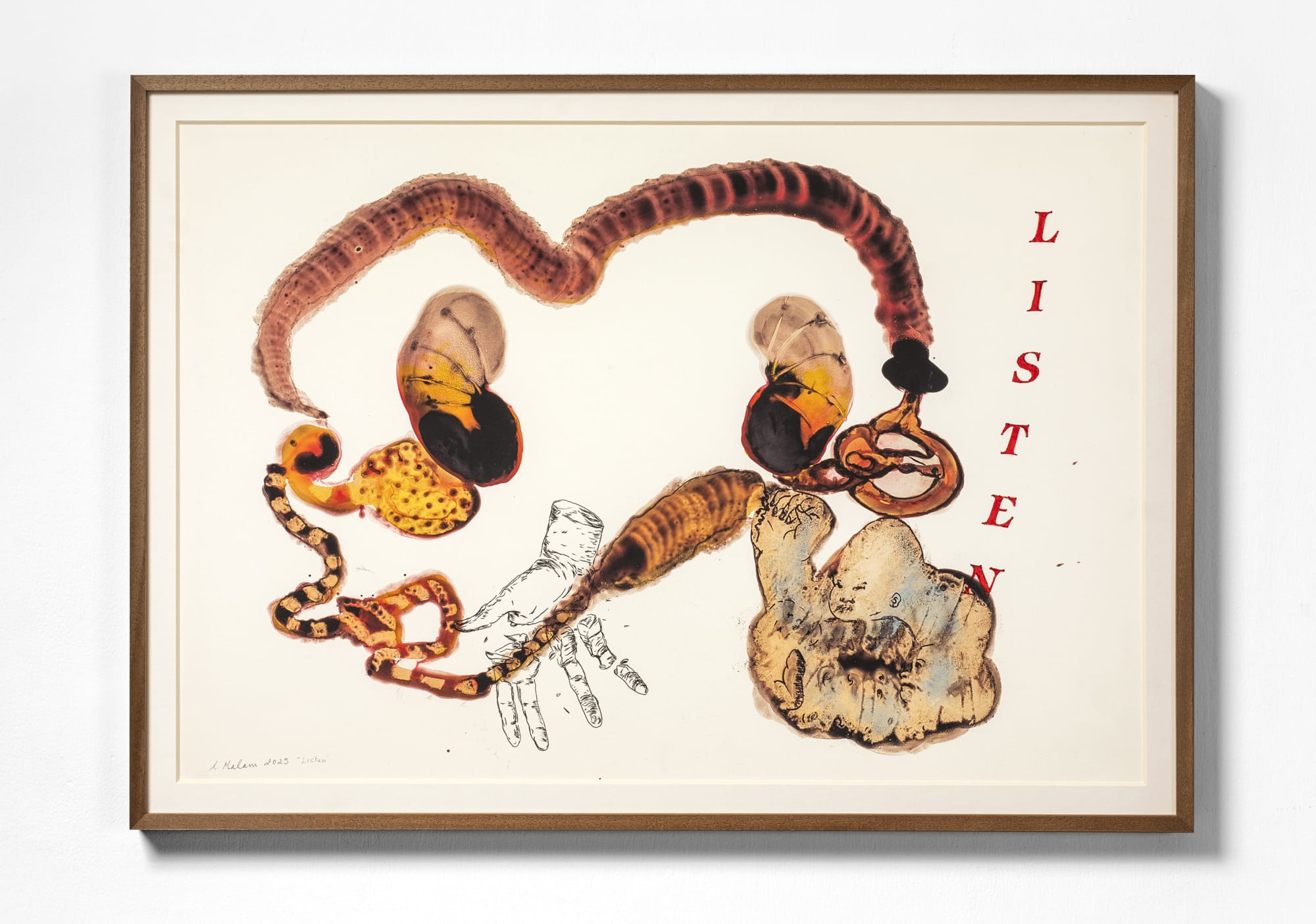 Nalini Malani Listen Mixed media on paper 22 x 32 in | 56 x 81.25 cm 2023