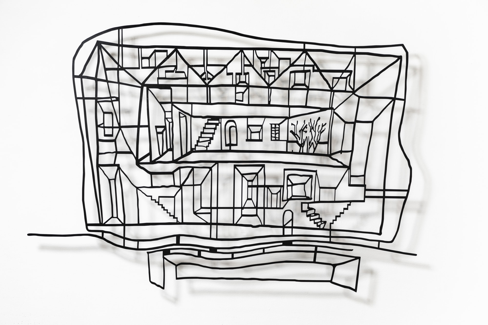 Balkrishna Doshi Overlay of Dreams IX Metal 35 x 54 in 2023 Edition of 5