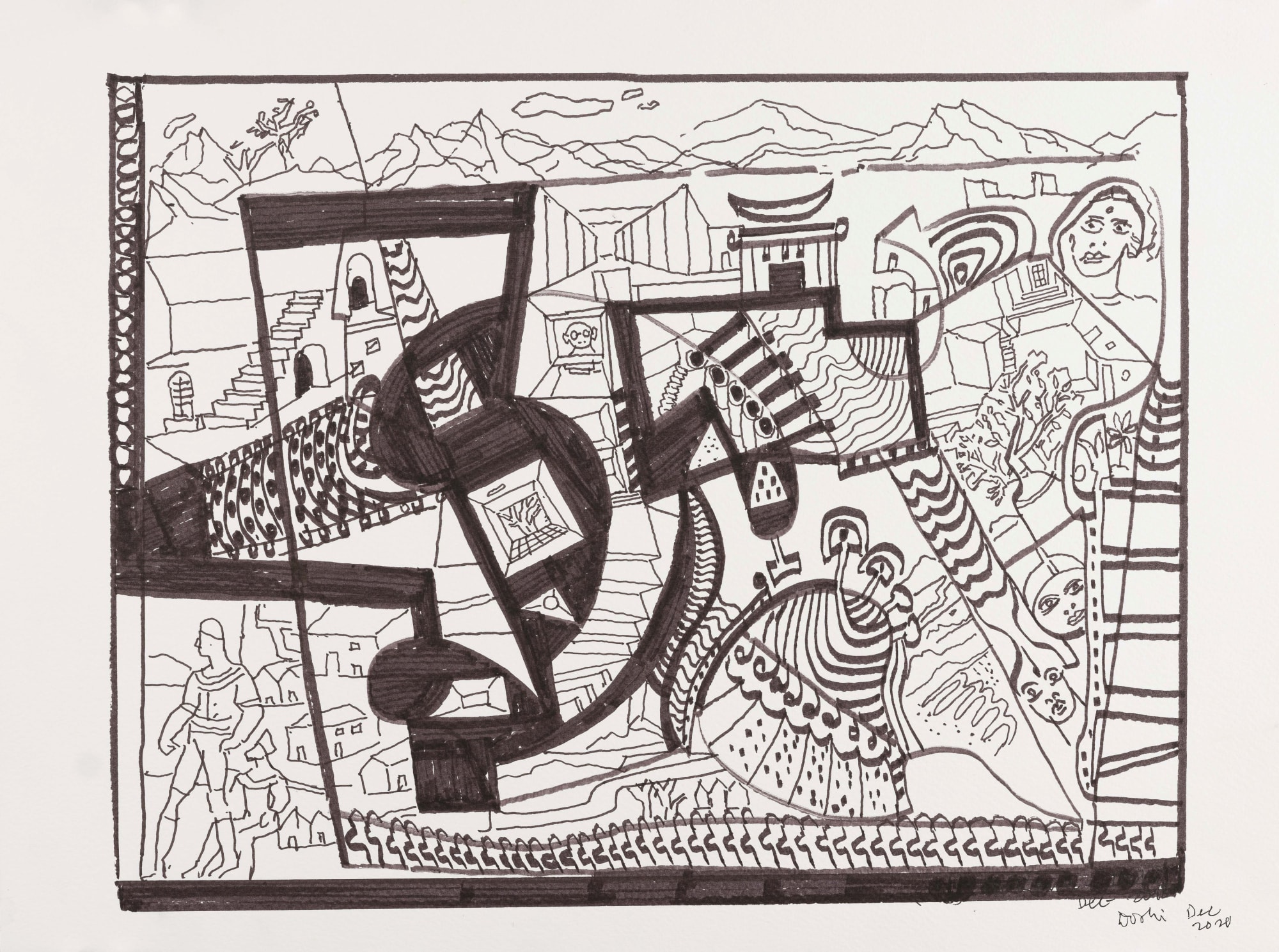 Balkrishna Doshi Untitled, 2020 Pen & ink on paper