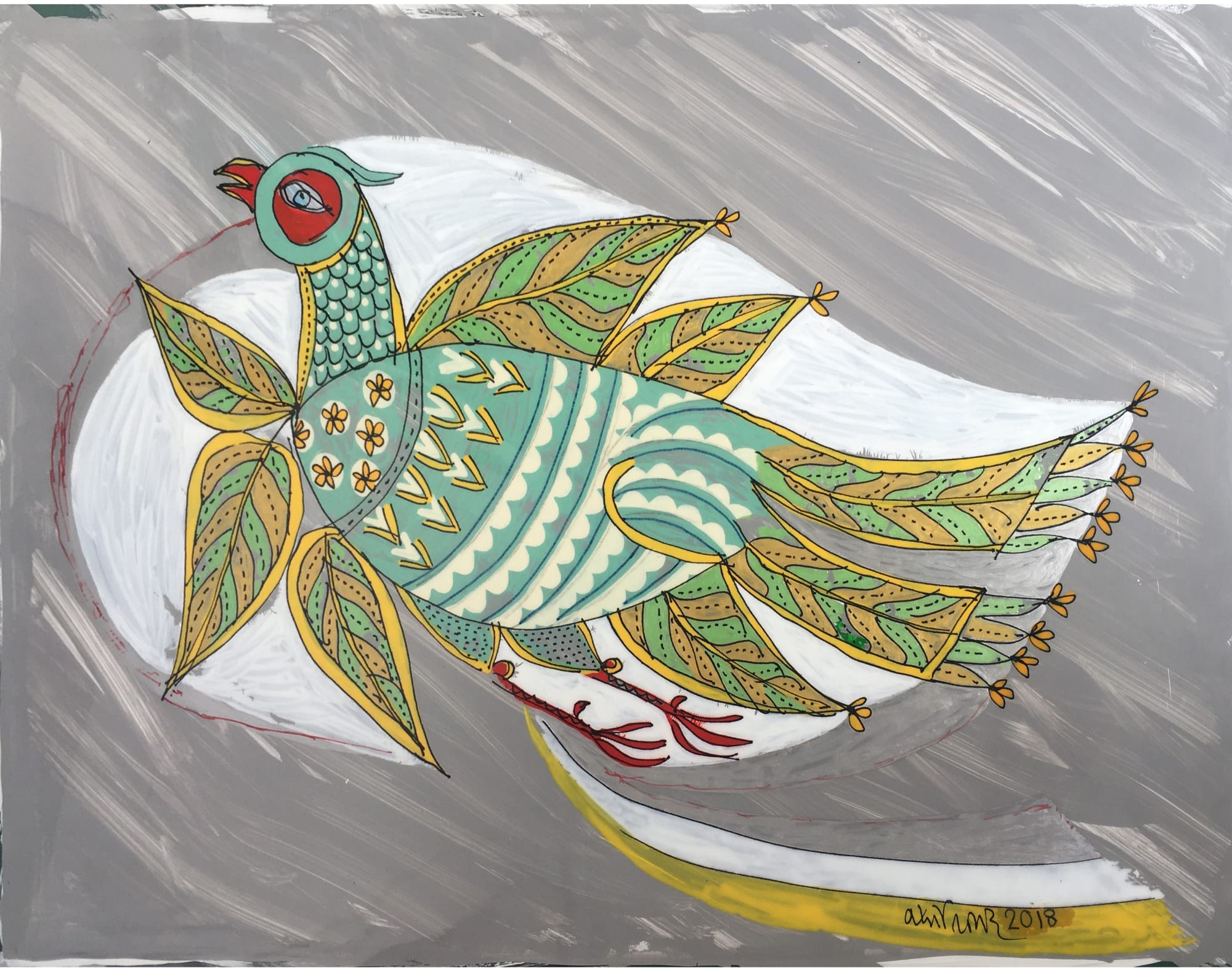 Jyoti Bhatt Departure, 2018 Acrylic on plastic film