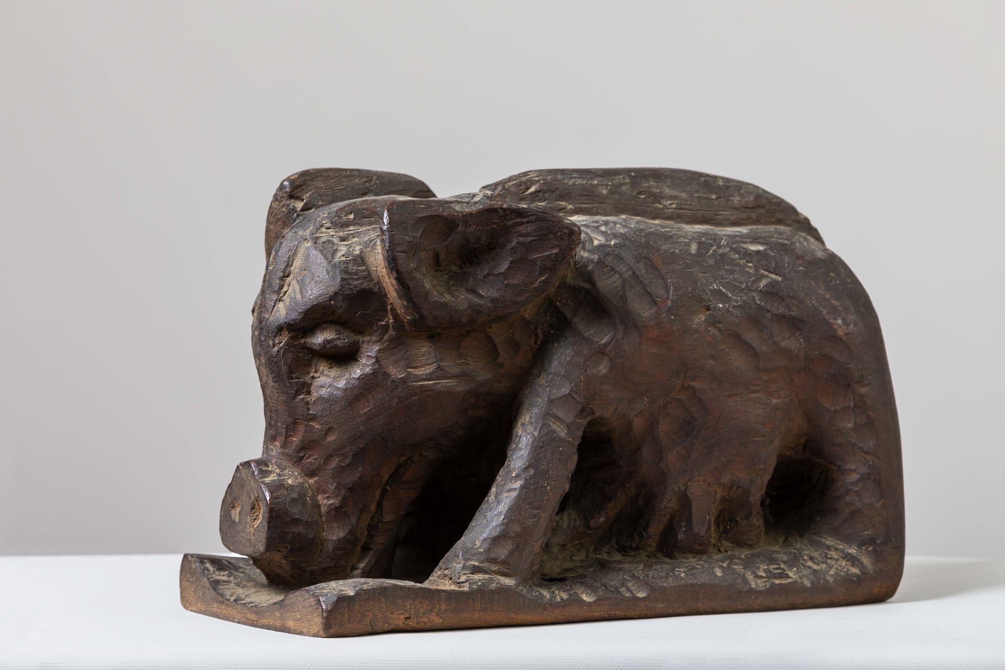 Leela Mukherjee Pig Wooden sculpture