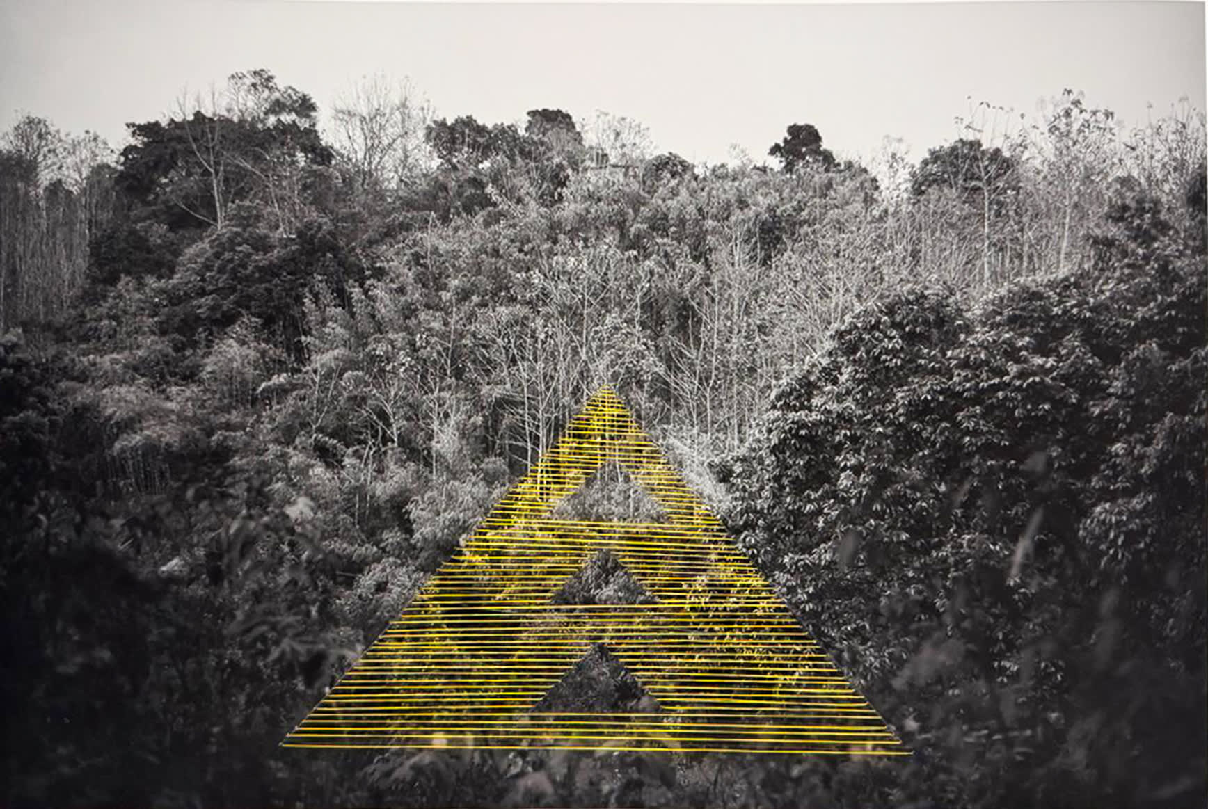 Ashfika Rahman Bon Bibi and Hundred Saga, Path-12 C-type print on archival paper and golden silk thread