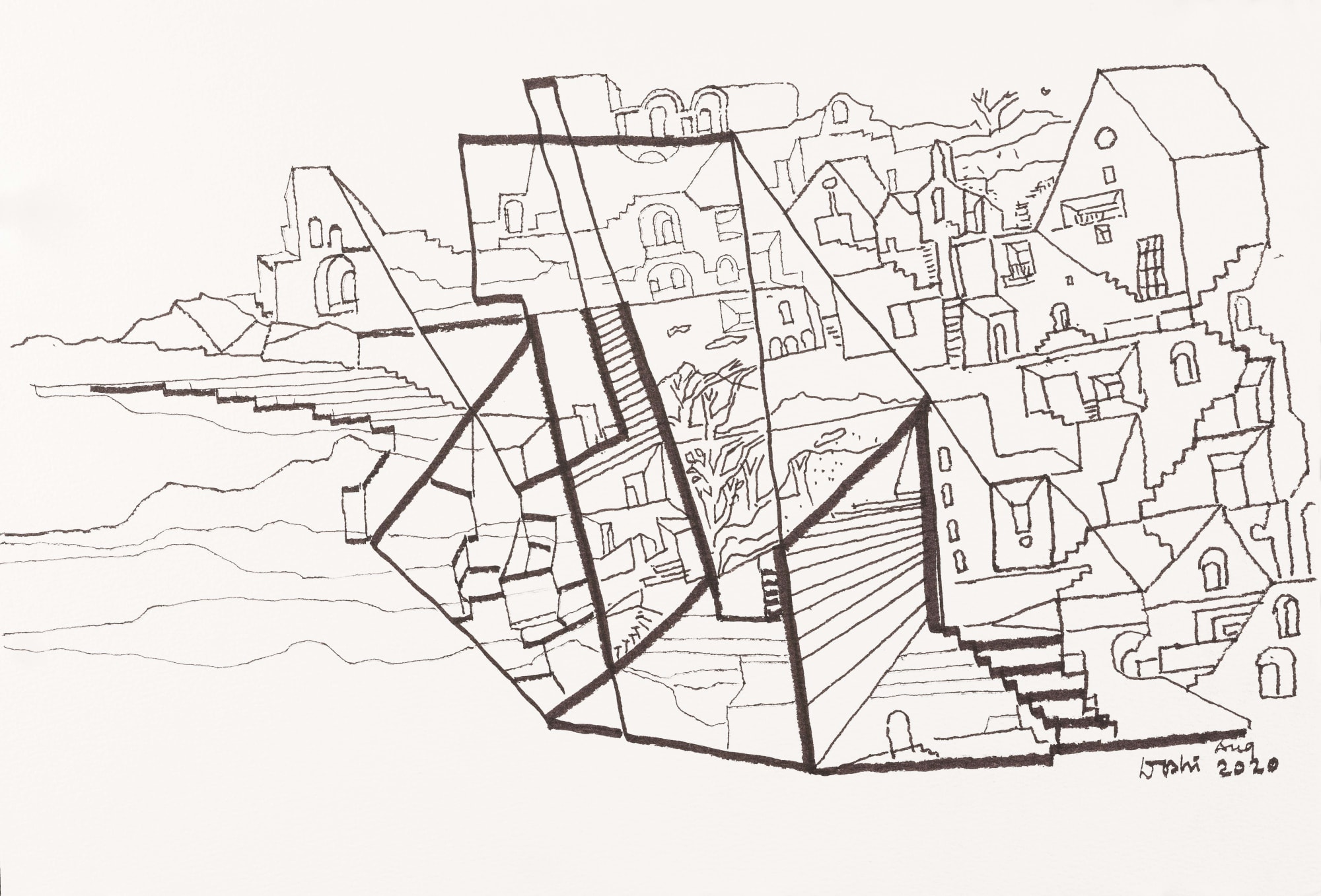 Balkrishna Doshi Untitled Pen & ink on paper