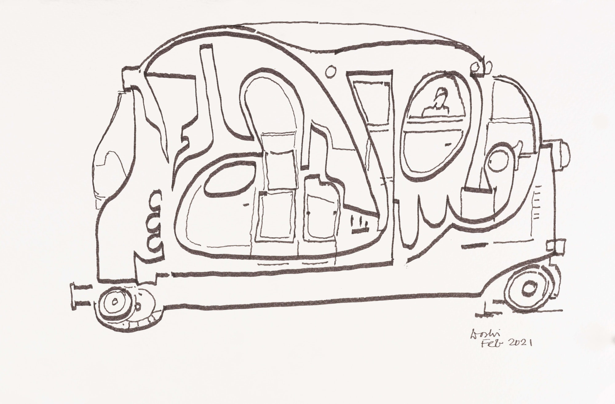 Balkrishna Doshi Untitled Pen & ink on paper