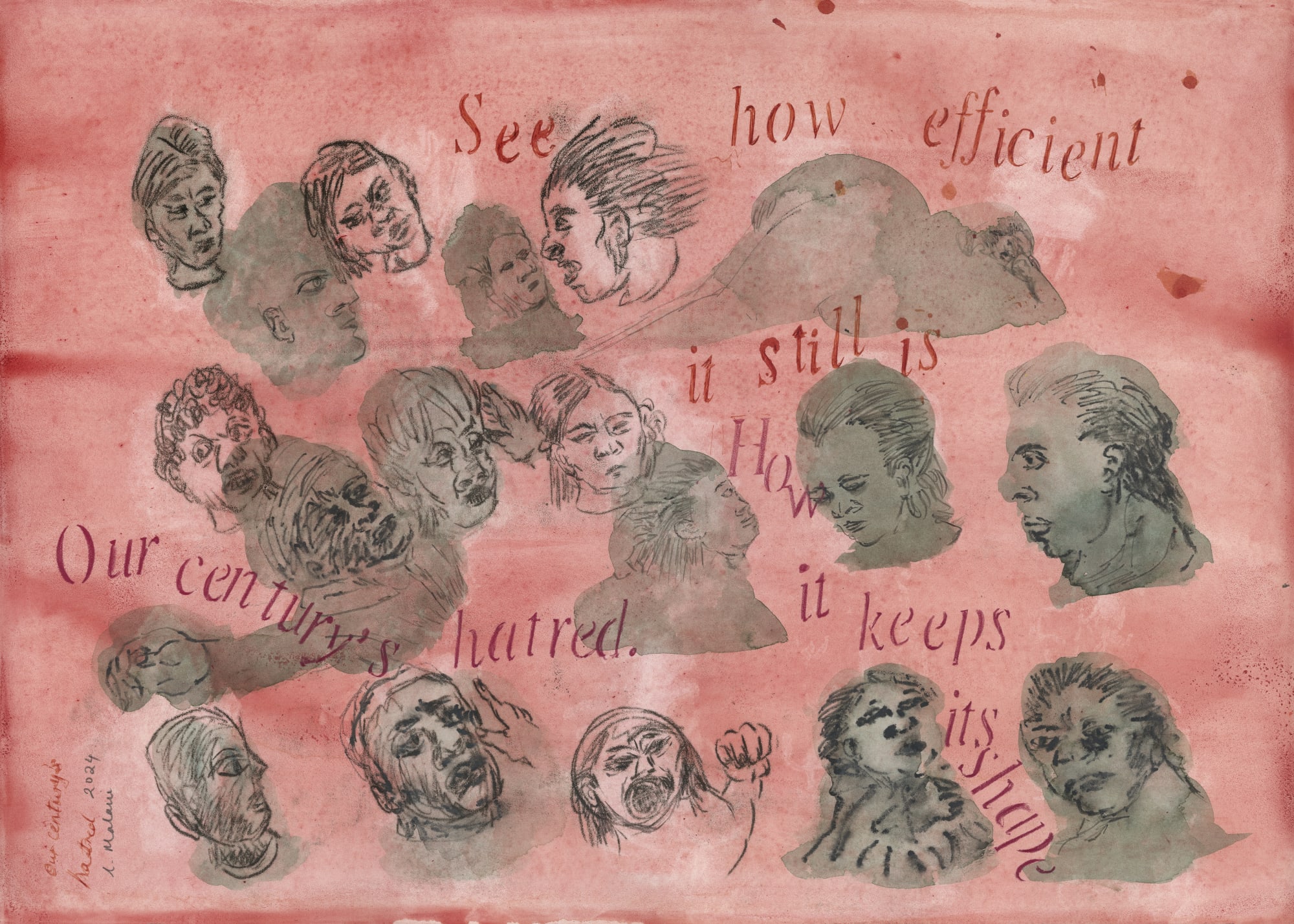 Nalini Malani Our Century's Hatred Acrylic, ink, pencil on Arches paper