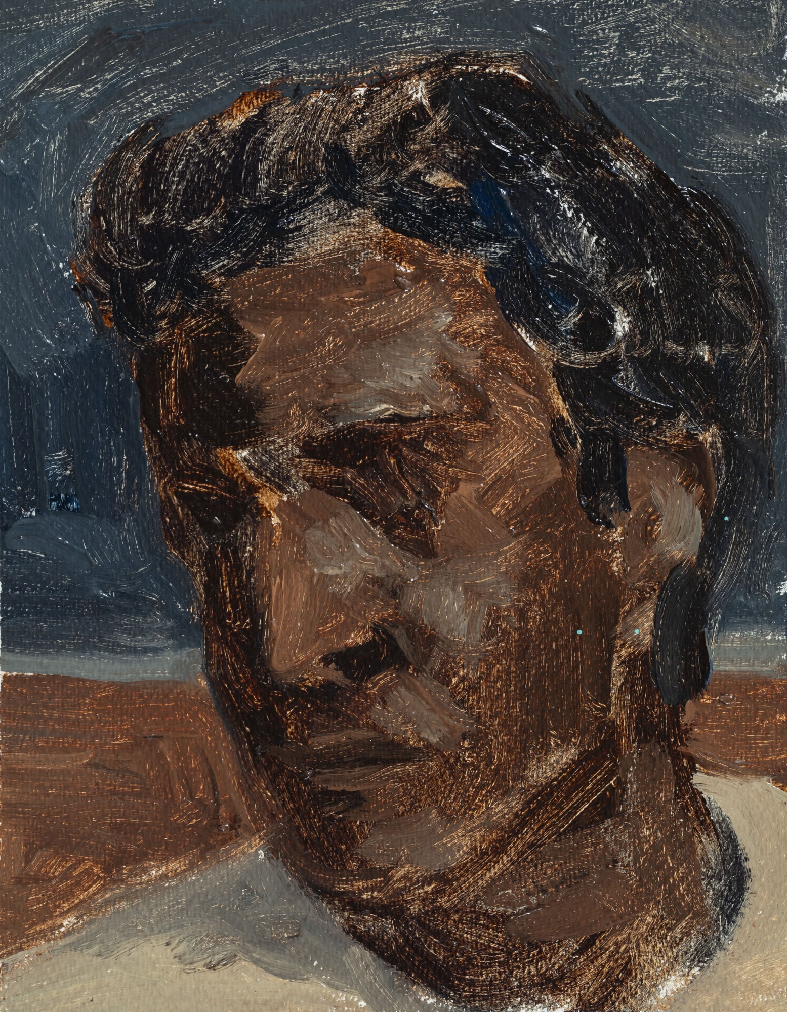 Zaam Arif The Stranger IV, 2023 Oil on Linen Panel 7.75 x 6 in