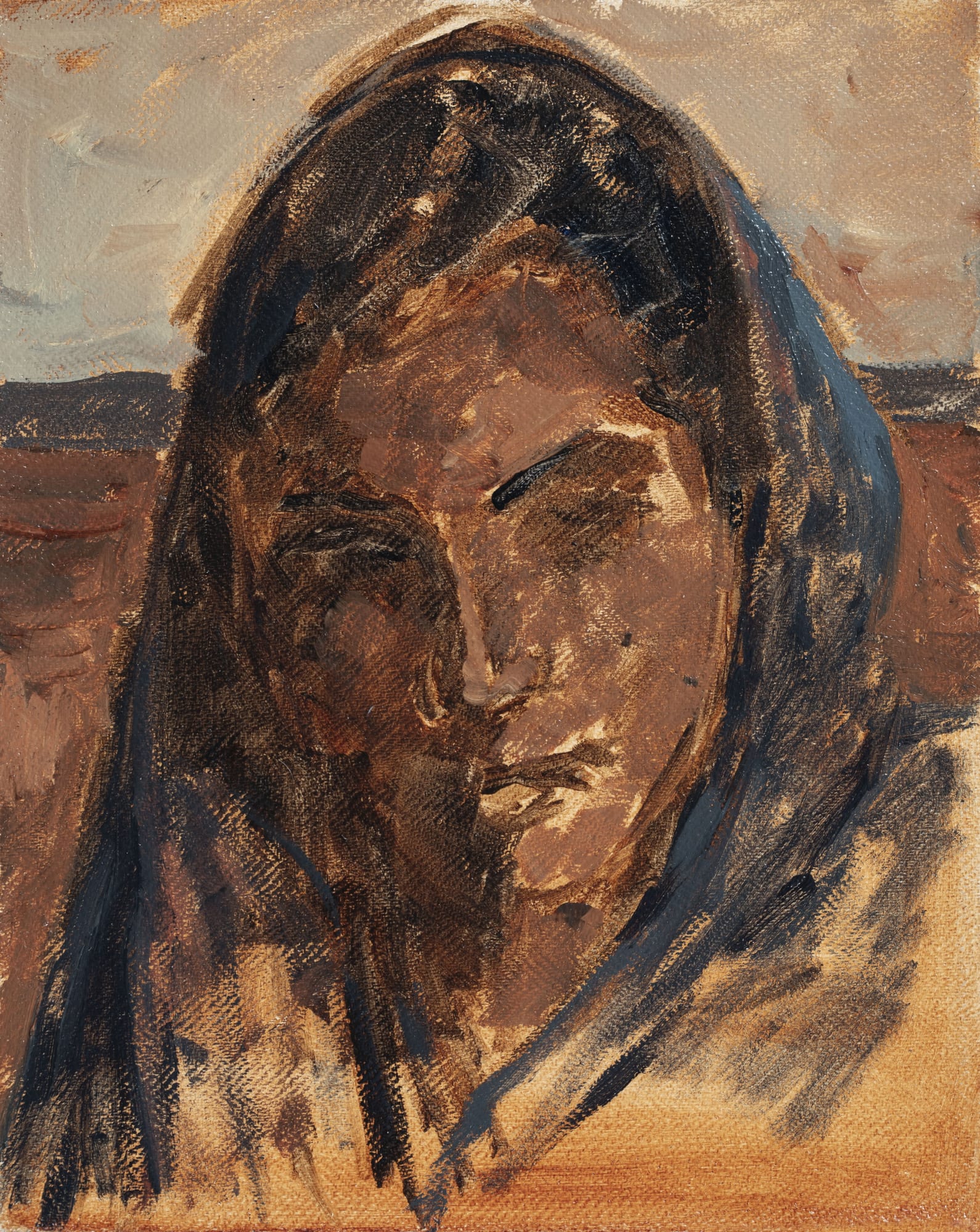 Zaam Arif The Stranger, 2023 Oil on Linen 14 x 11.25 in